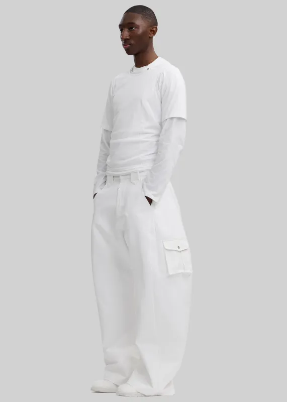 Pieces Uniques Le Cargo Pants Emin - White Wash made by Frankie Shop