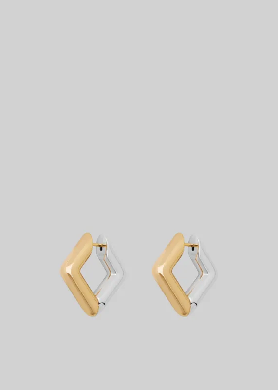 Bevza Square Earrings - Golden/Silver made by Bevza
