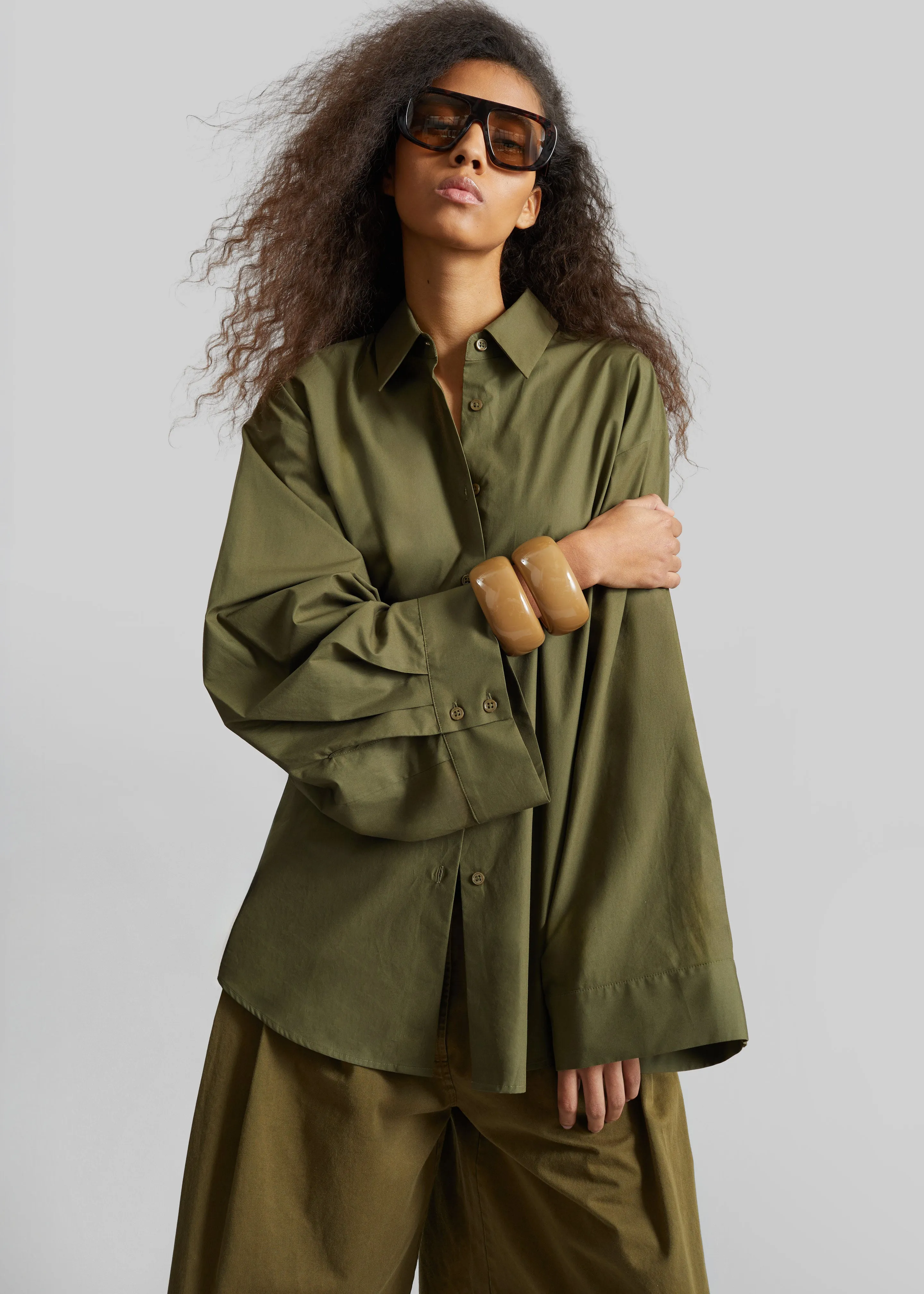Tila Wide Sleeve Shirt - Olive sold by Frankie Shop product image thumbnail 2