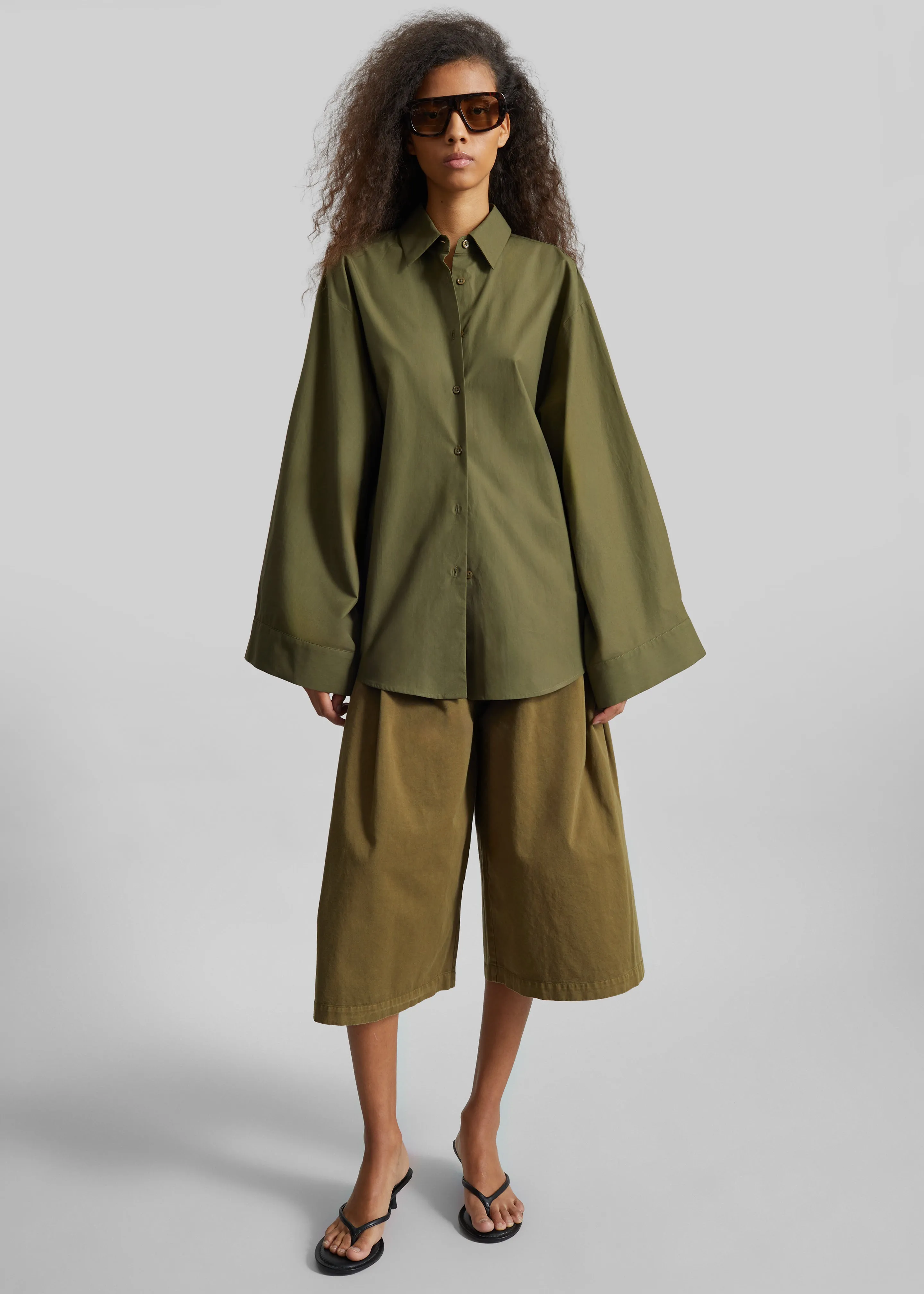 Tila Wide Sleeve Shirt - Olive sold by Frankie Shop product image thumbnail 4