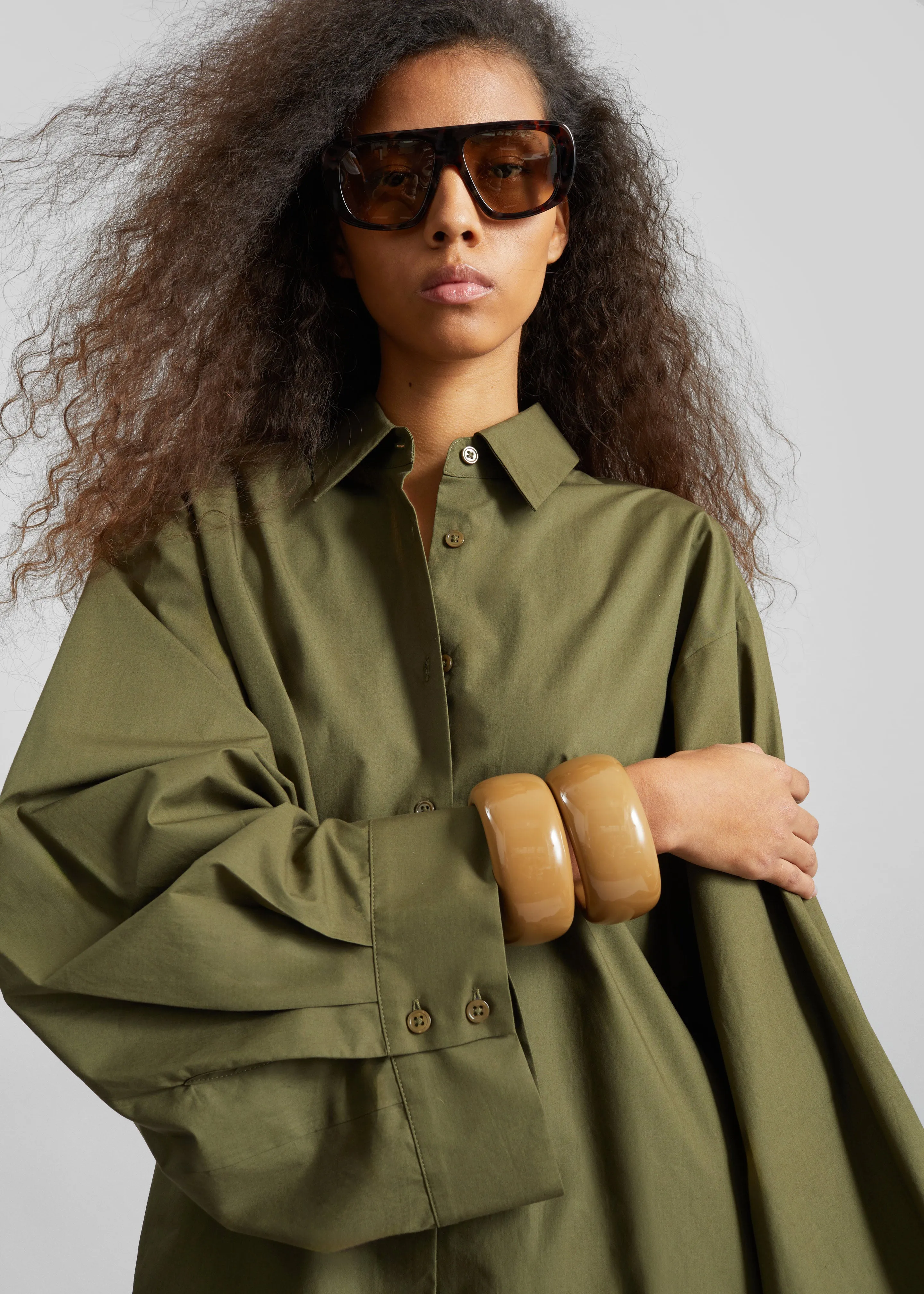 Tila Wide Sleeve Shirt - Olive sold by Frankie Shop product image thumbnail 5
