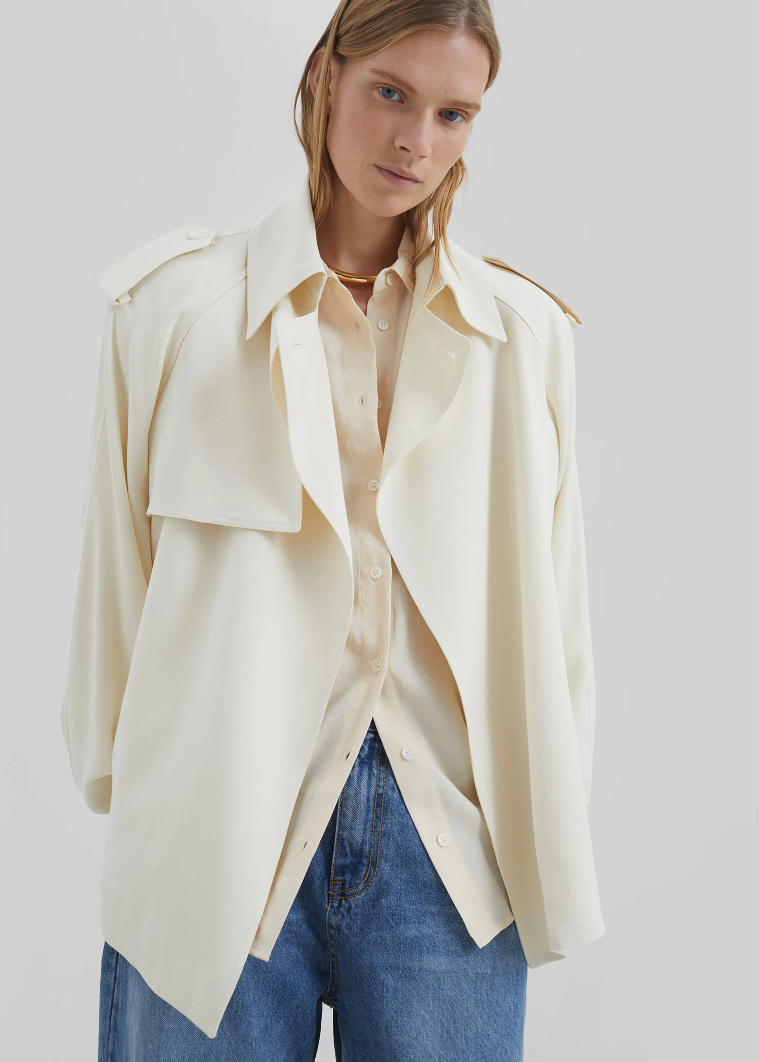 Elva Fluid Short Trench - Ivory sold by Frankie Shop product image thumbnail 3
