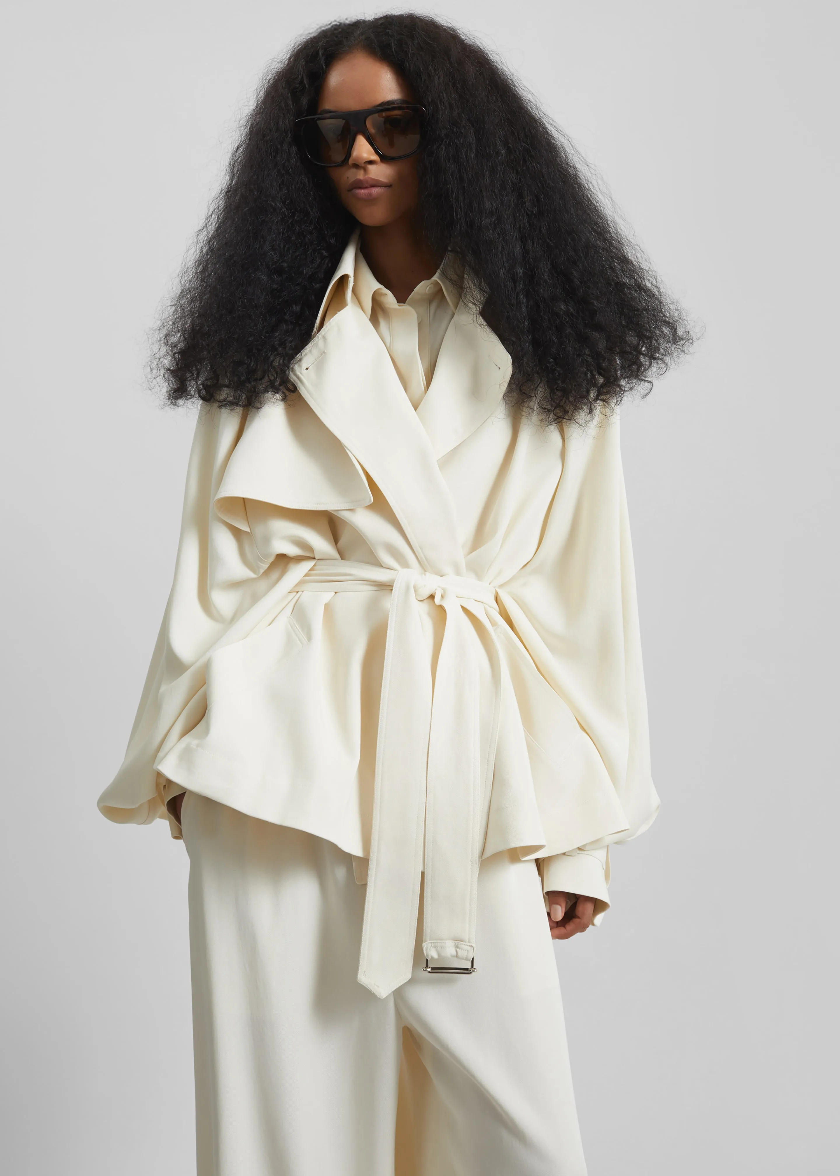 Elva Fluid Short Trench - Ivory sold by Frankie Shop product image thumbnail 2