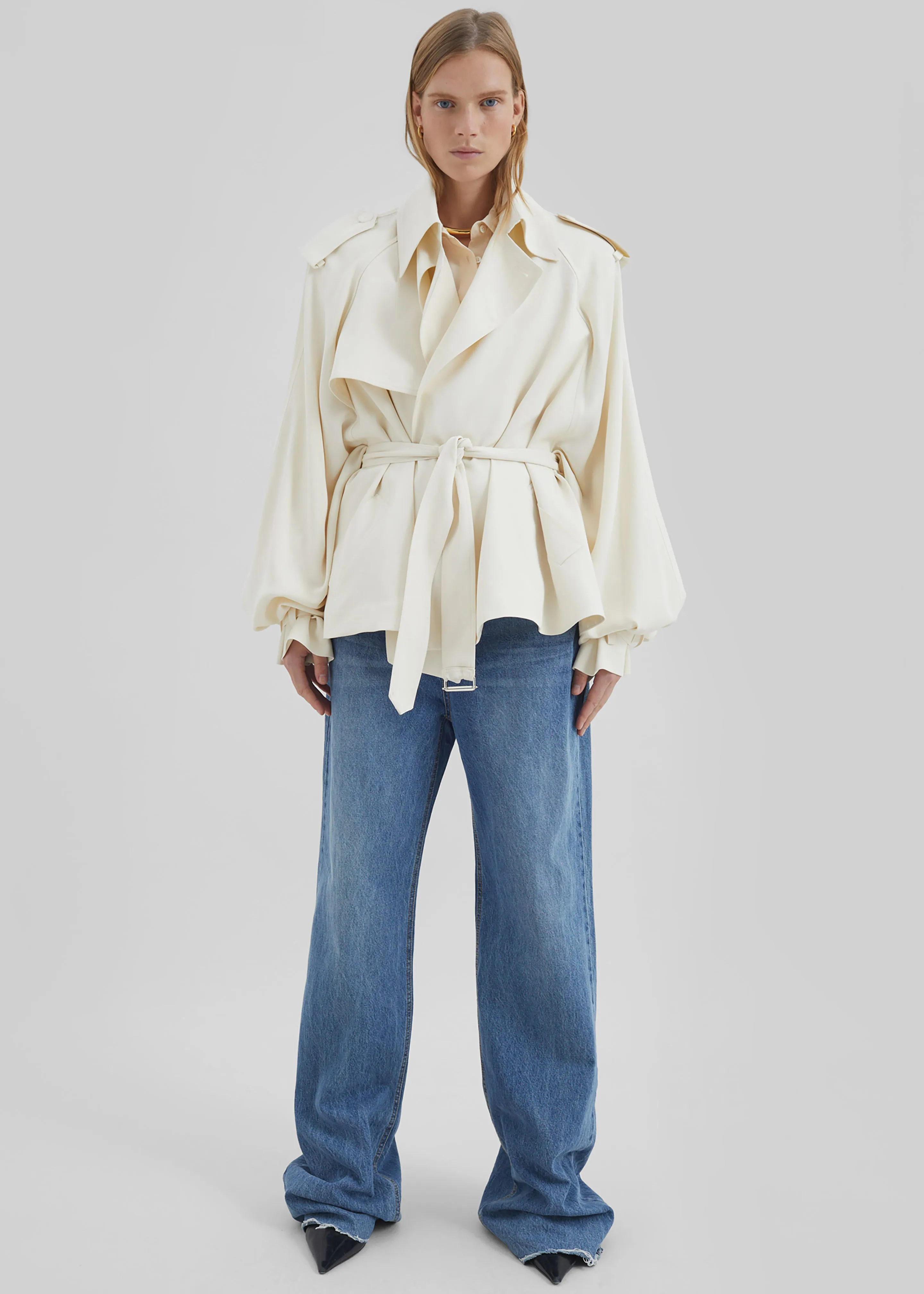 Elva Fluid Short Trench - Ivory sold by Frankie Shop product image thumbnail 5