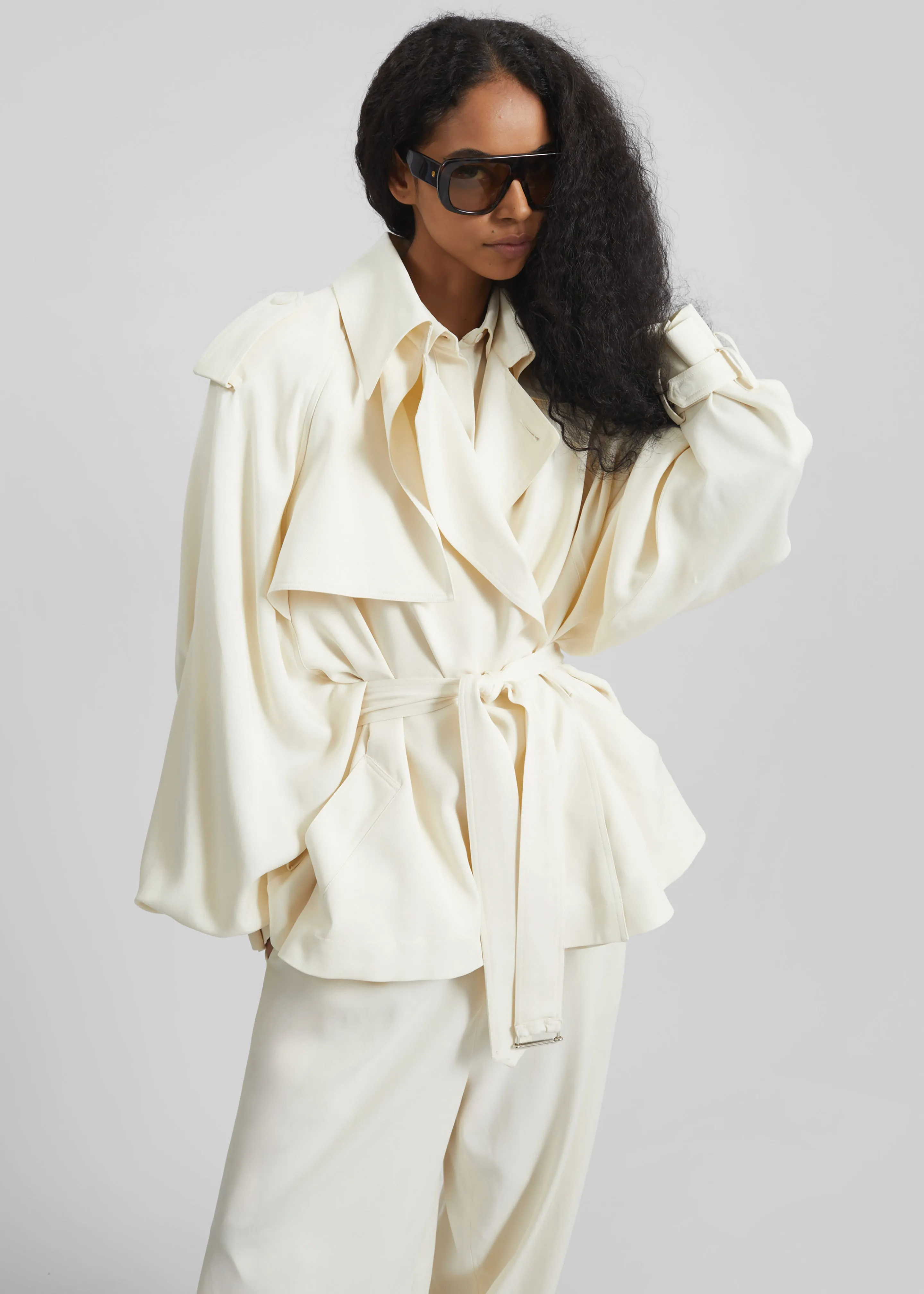 Elva Fluid Short Trench - Ivory sold by Frankie Shop product image thumbnail 4