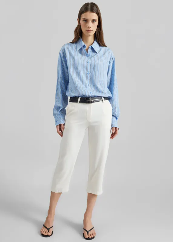 Lior Fluid Capri Pants - Ivory made by Frankie Shop