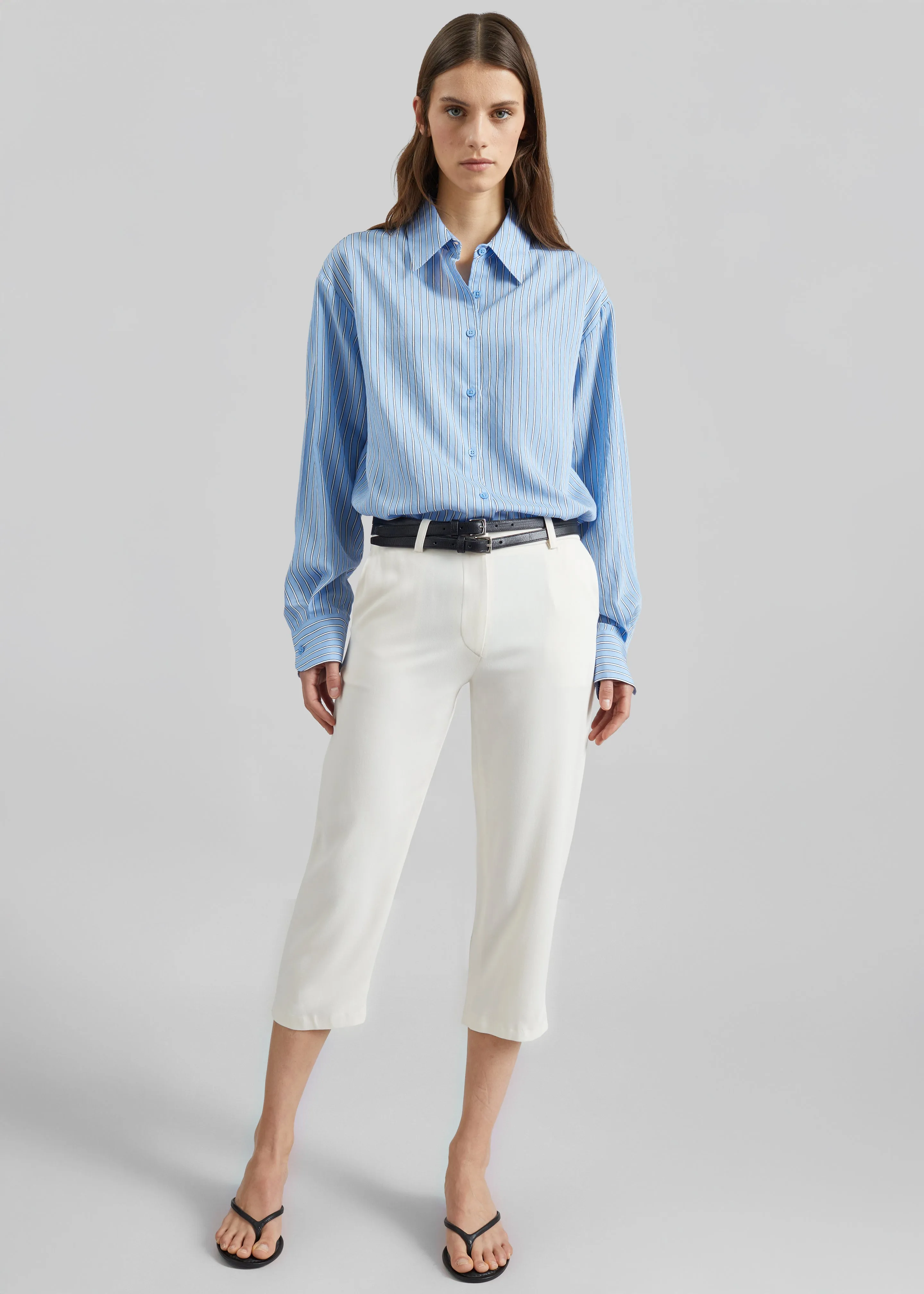 Lior Fluid Capri Pants - Ivory sold by Frankie Shop