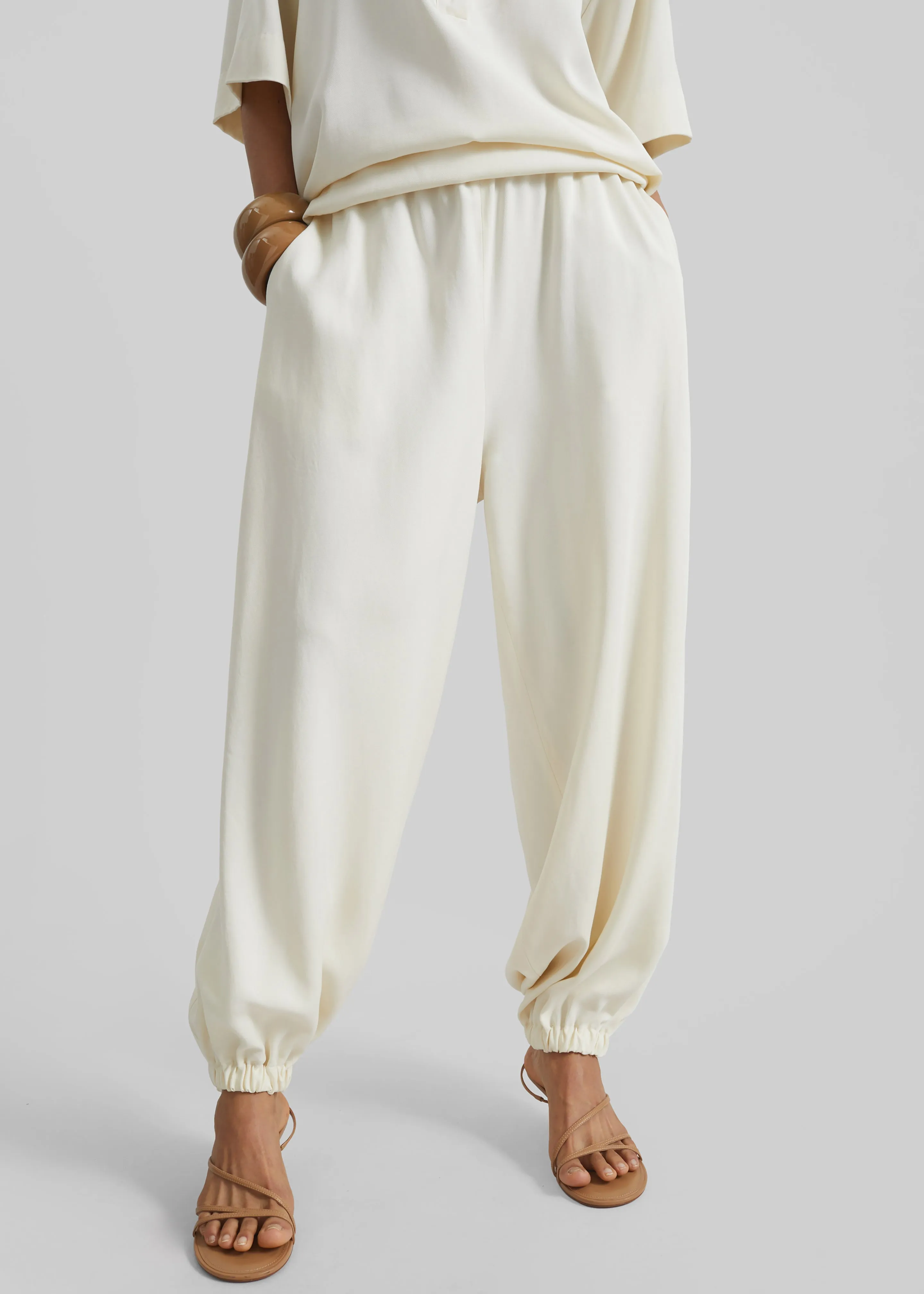 Isola Fluid Balloon Pants - Ivory sold by Frankie Shop