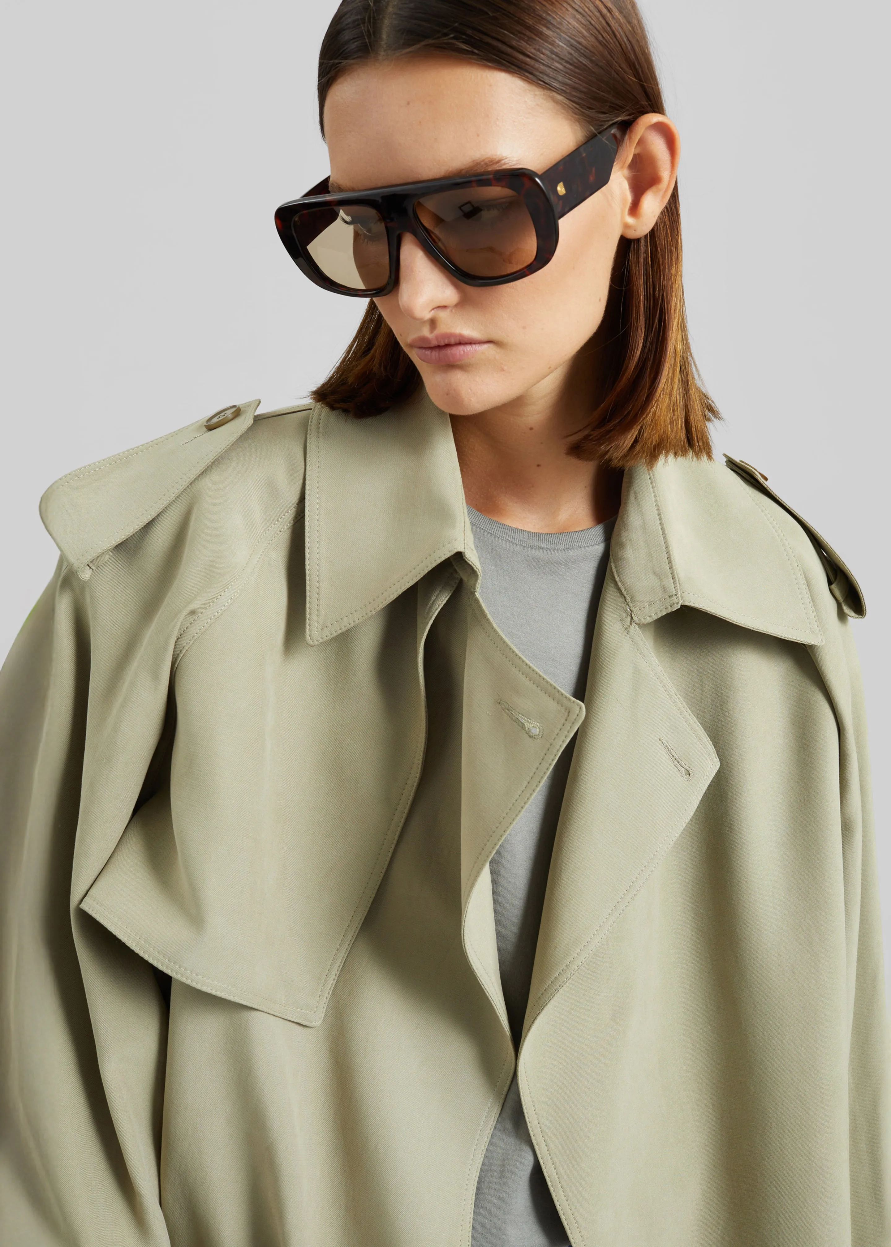 Elva Fluid Short Trench - Sage sold by Frankie Shop product image thumbnail 5