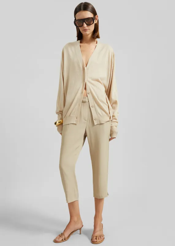 Lior Fluid Capri Pants - Beige made by Frankie Shop