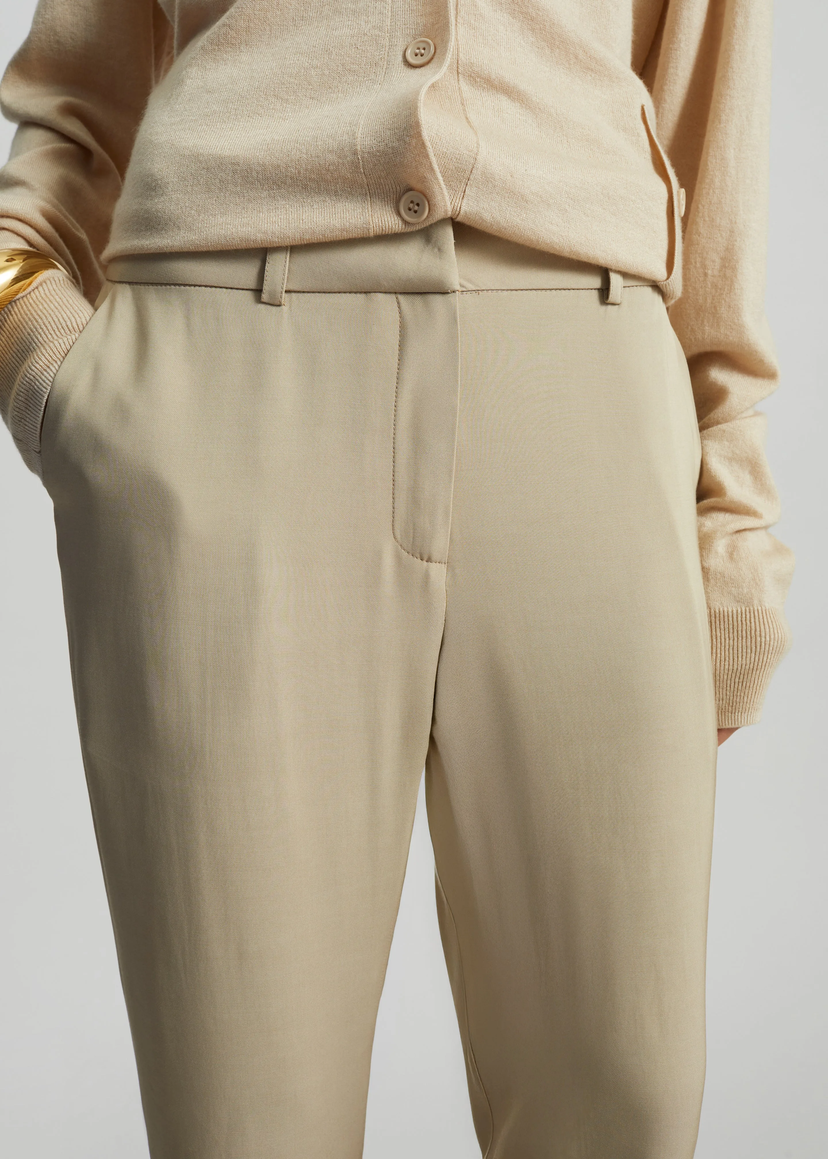 Lior Fluid Capri Pants - Beige sold by Frankie Shop product image thumbnail 5