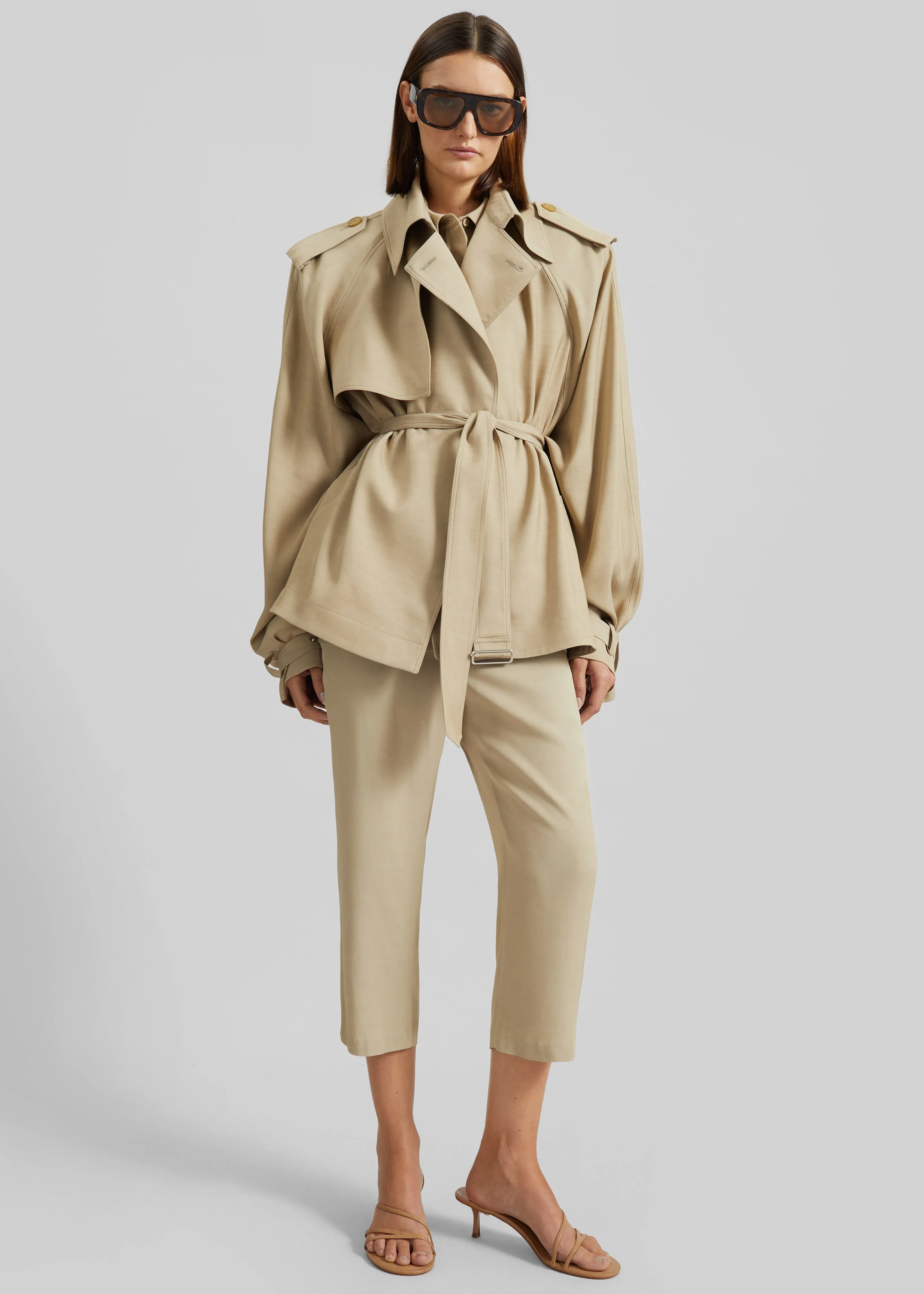 Lior Fluid Capri Pants - Beige sold by Frankie Shop product image thumbnail 4