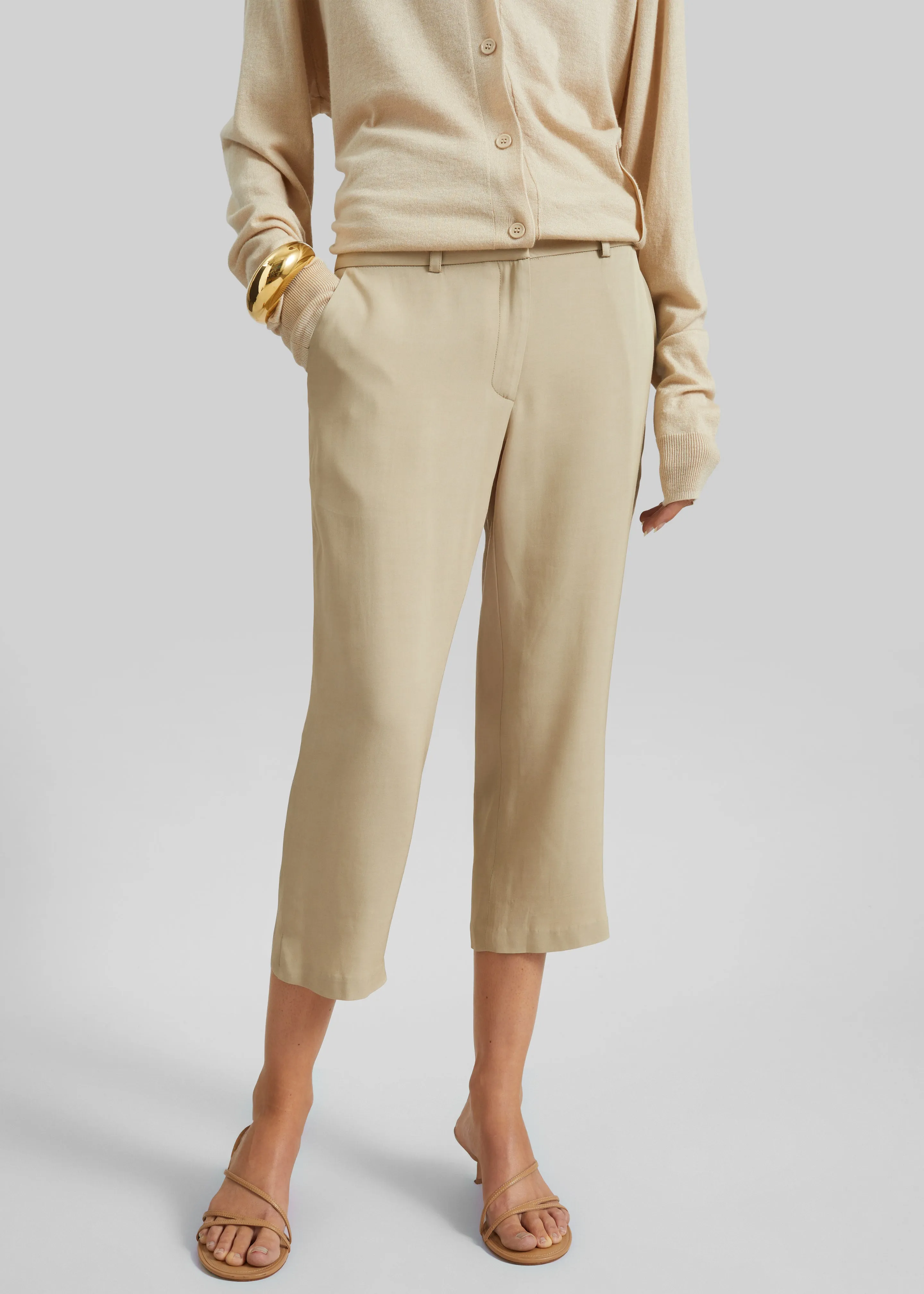 Lior Fluid Capri Pants - Beige sold by Frankie Shop product image thumbnail 2