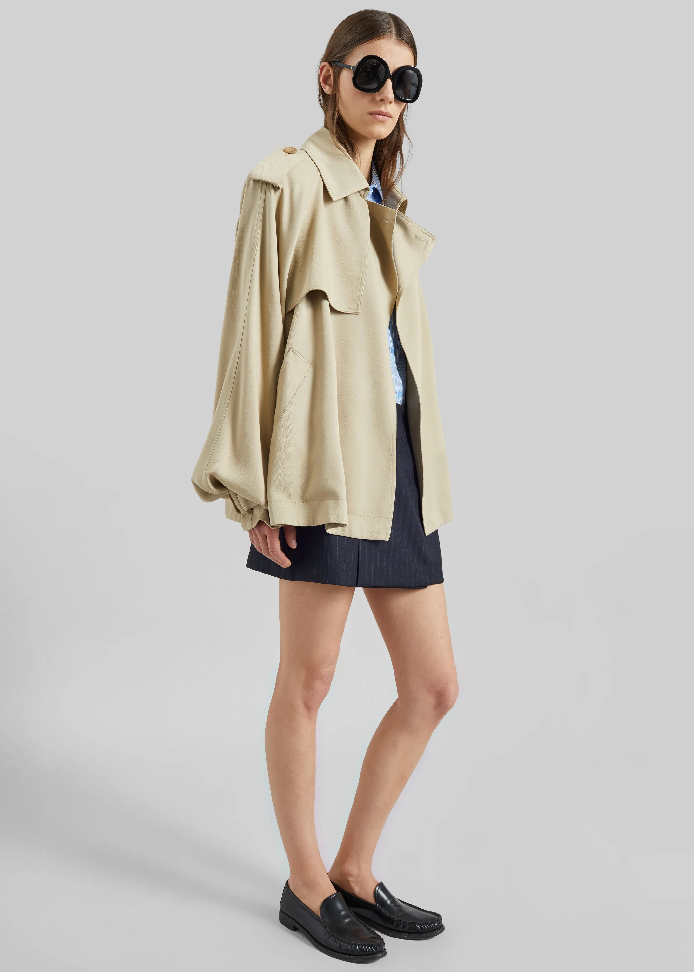 Elva Fluid Short Trench - Beige sold by Frankie Shop product image thumbnail 3