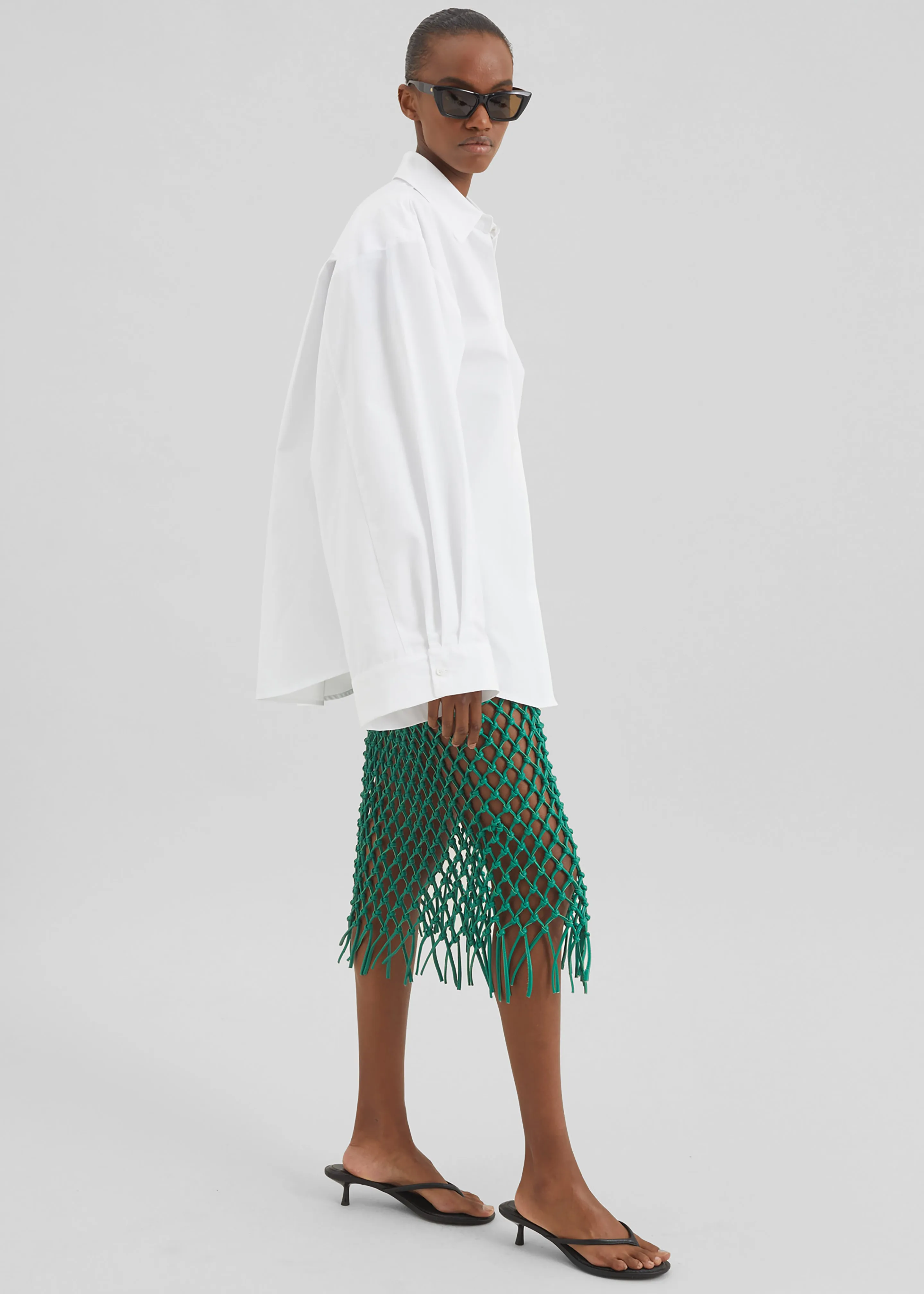 Nelaya Leather Macrame Skirt - Emerald sold by Frankie Shop product image thumbnail 2