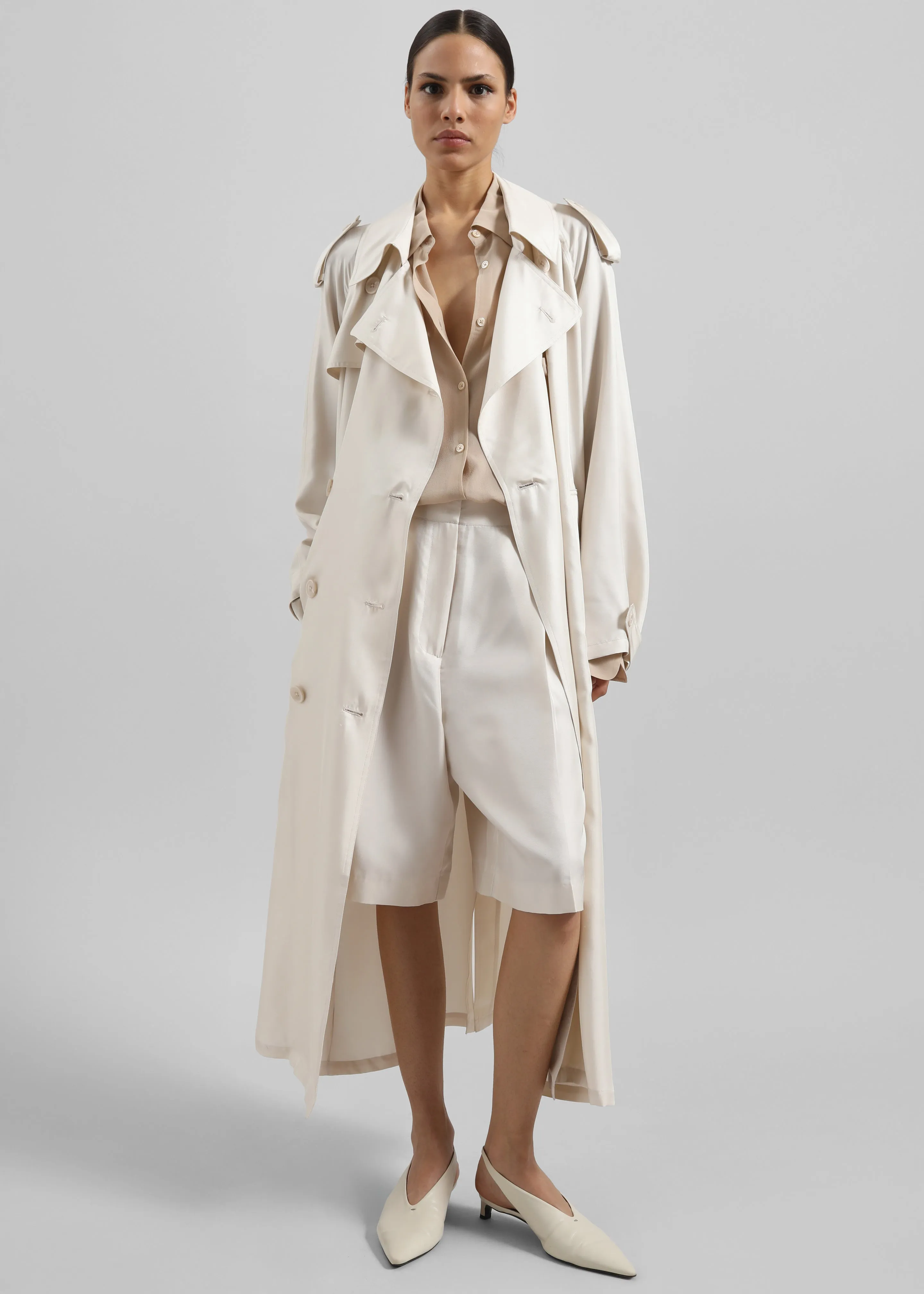 Veyron Silk Trench - Light Beige sold by Frankie Shop product image thumbnail 5