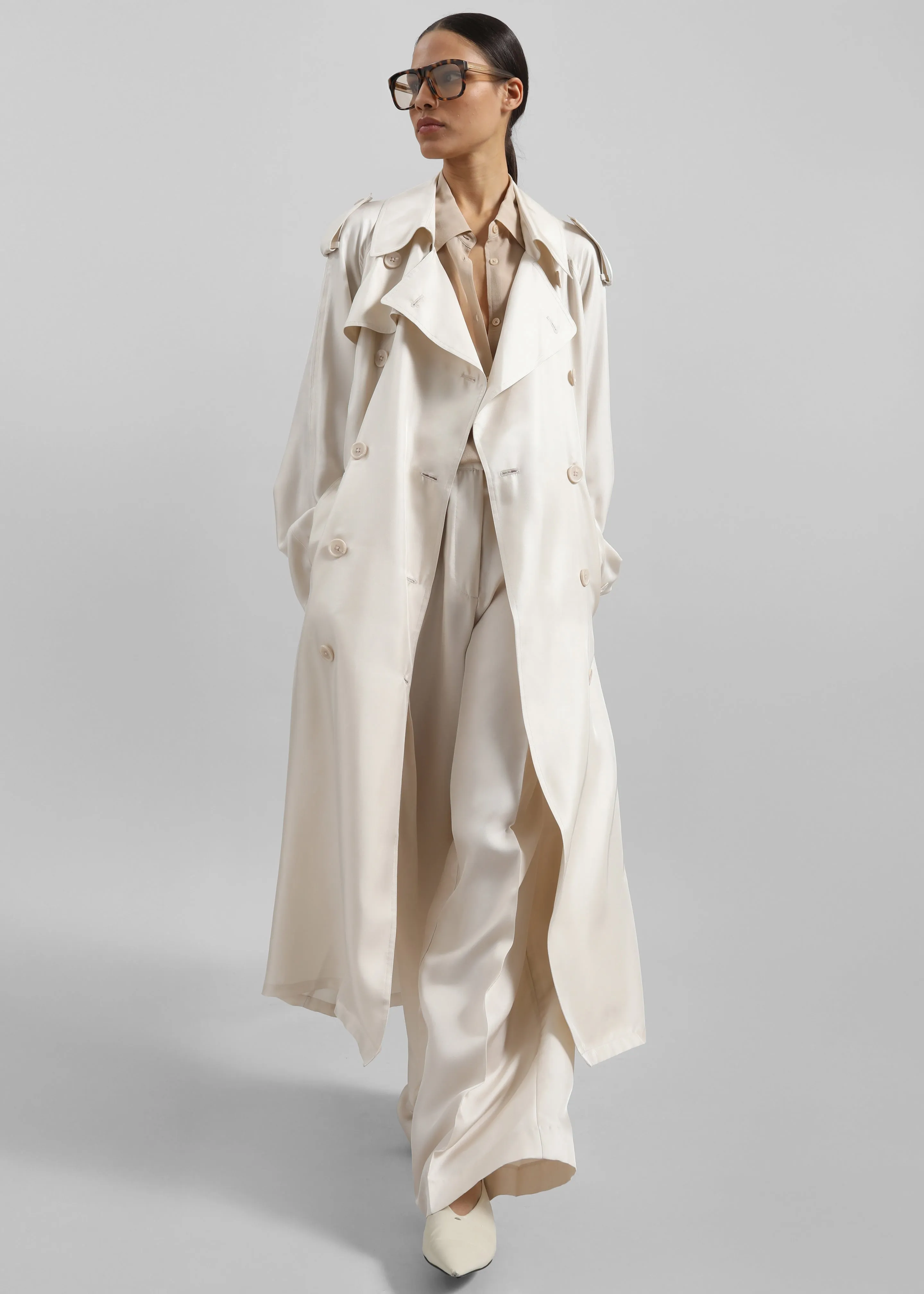 Veyron Silk Trench - Light Beige sold by Frankie Shop product image thumbnail 4