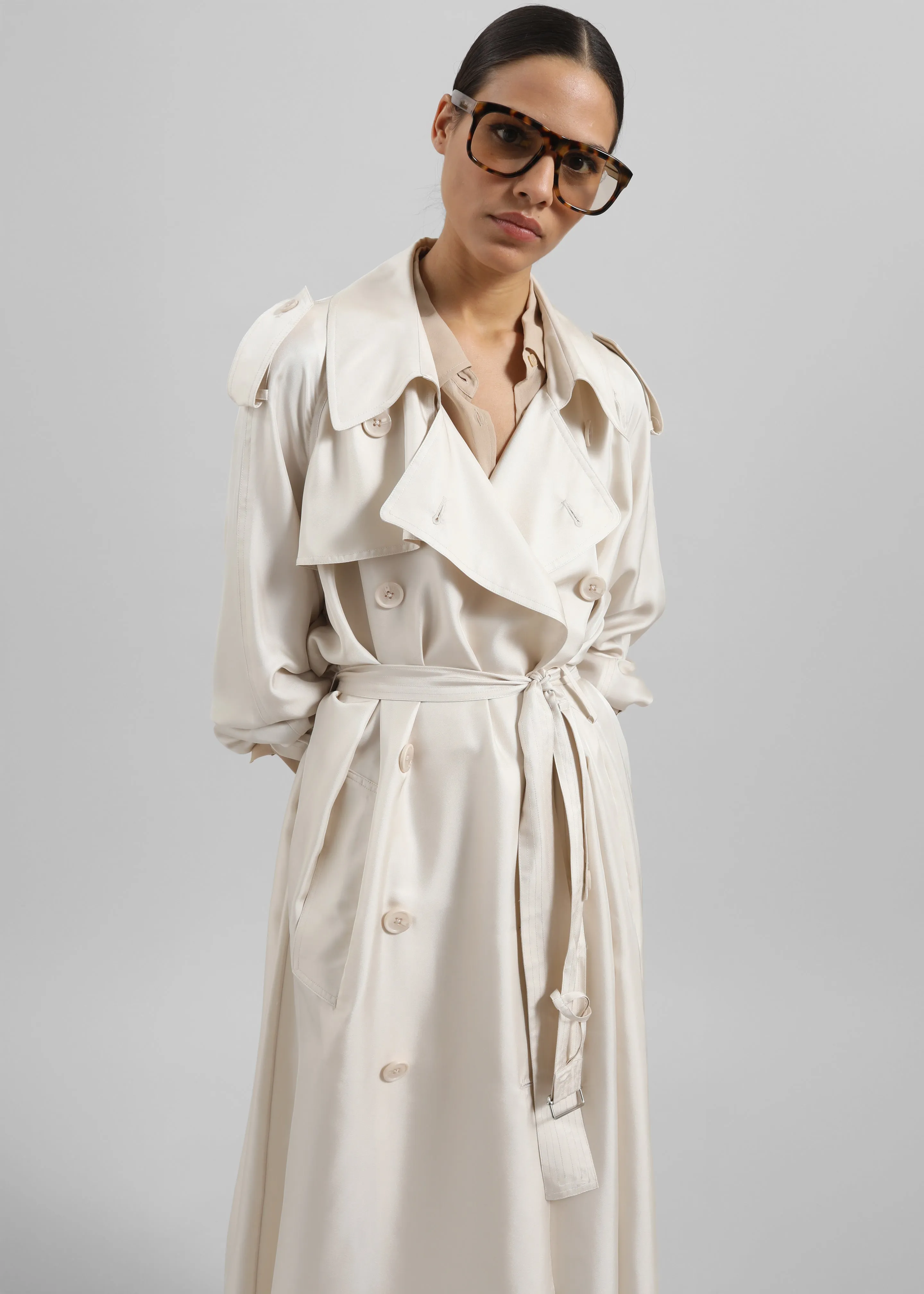 Veyron Silk Trench - Light Beige sold by Frankie Shop product image thumbnail 2