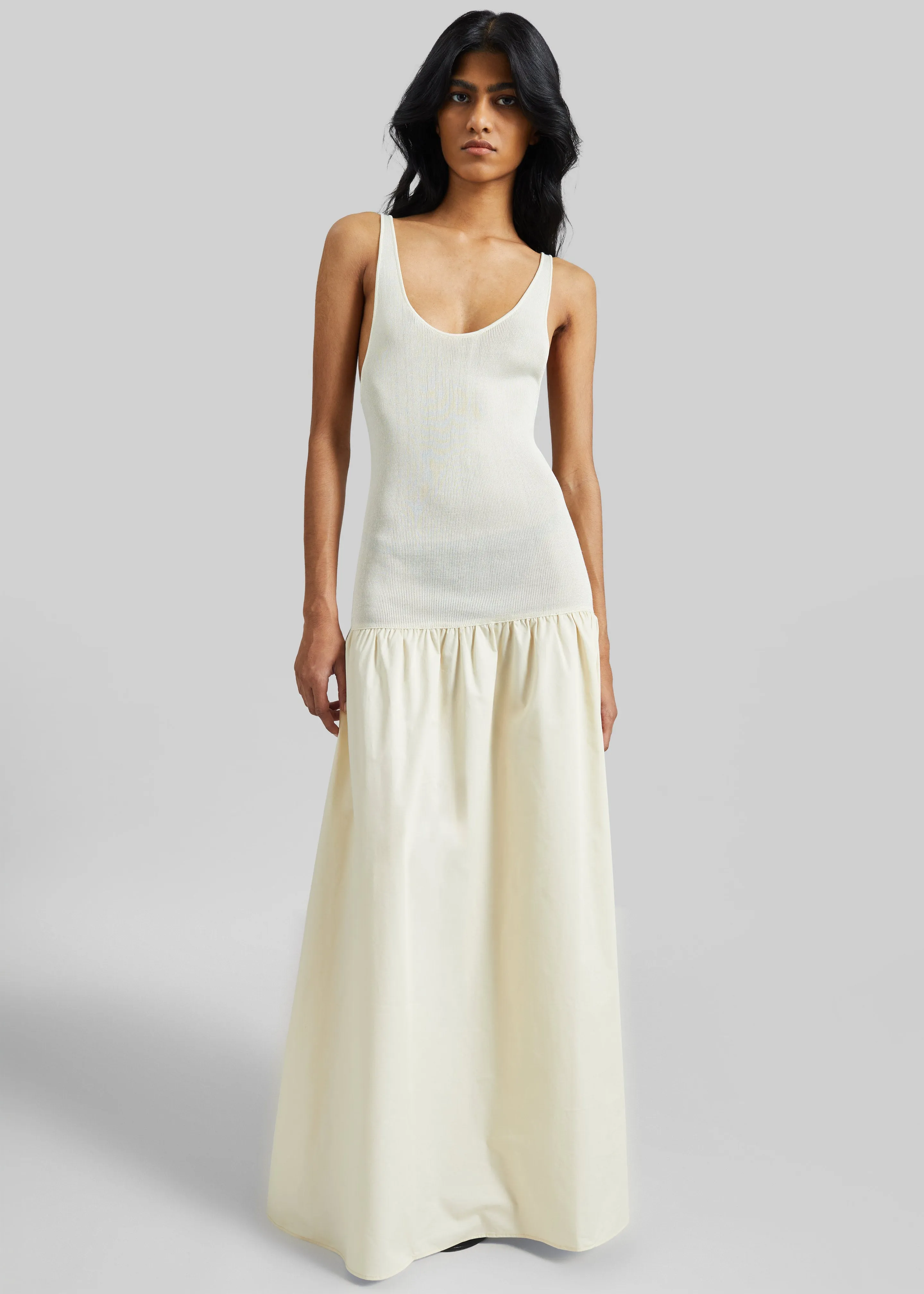 Iliya Drop Waist Maxi Dress - Cream sold by Frankie Shop