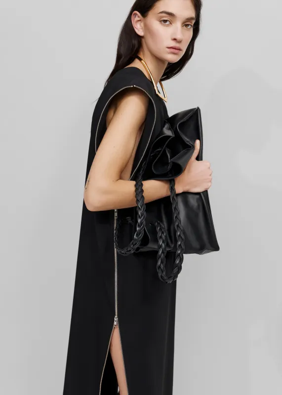 Bevza Zipper Dress - Black made by Bevza