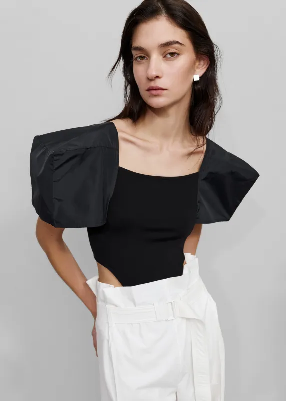 Bevza Square Shoulder Bodysuit - Black made by Bevza