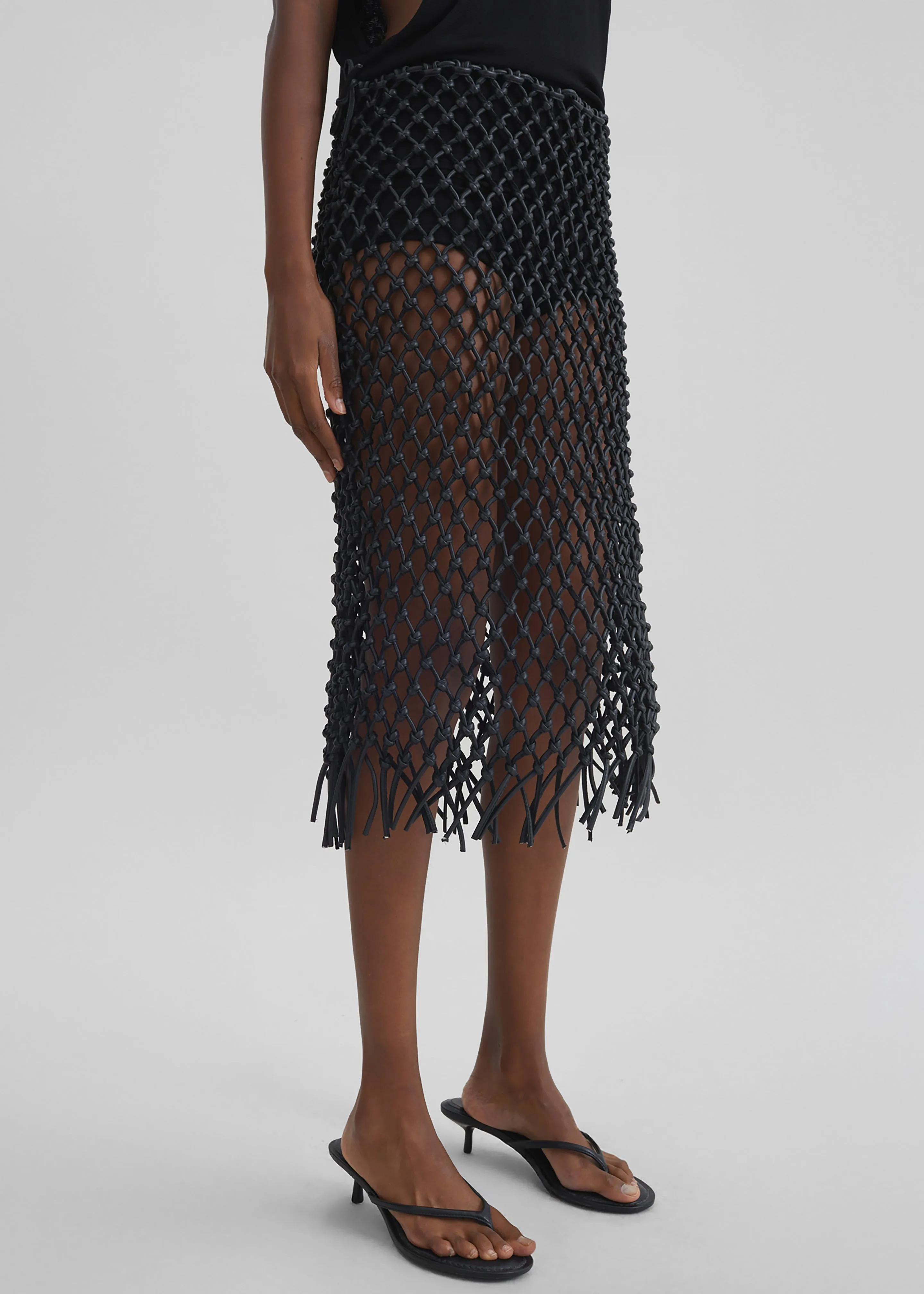 Nelaya Leather Macrame Skirt - Black sold by Frankie Shop product image thumbnail 5