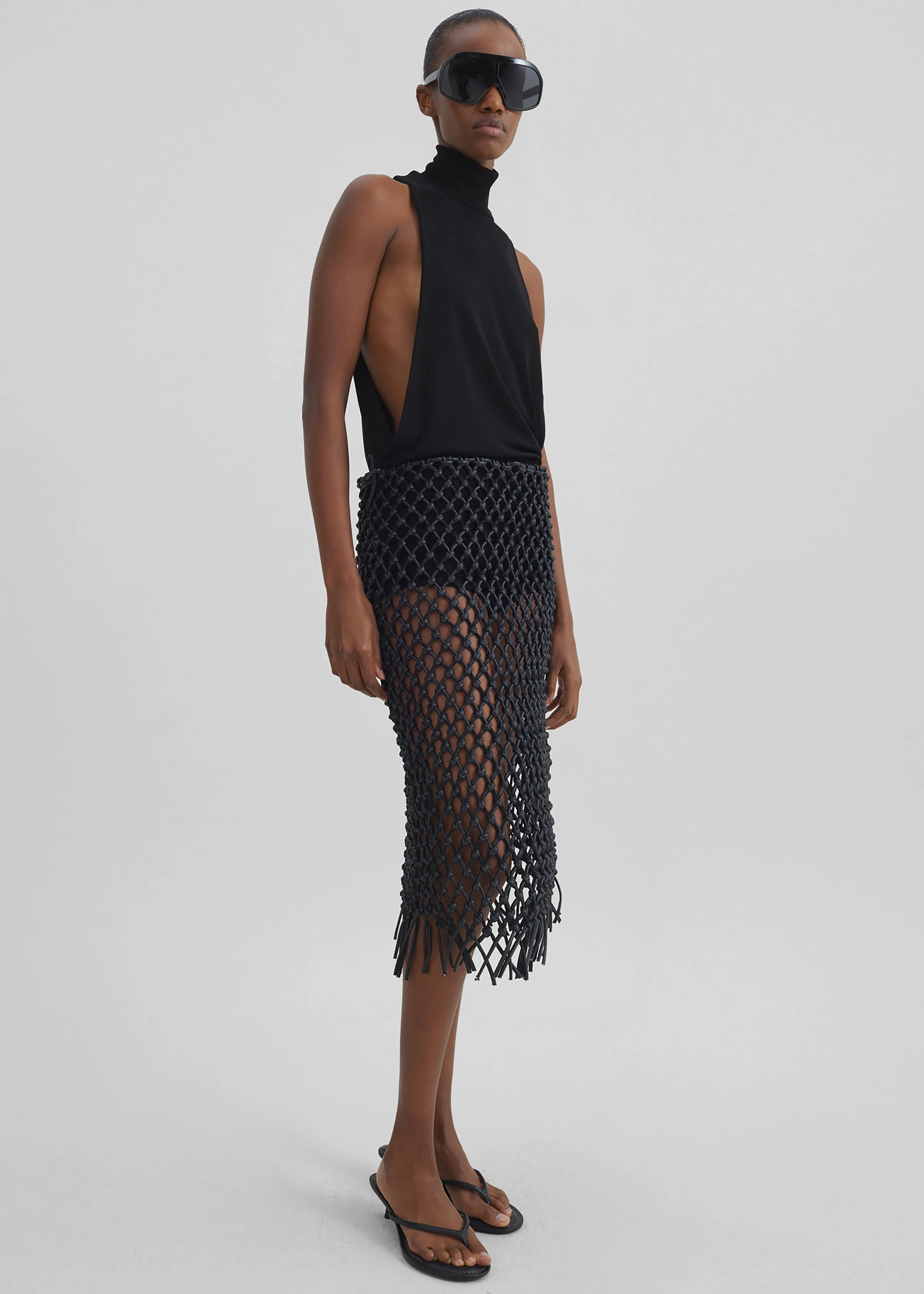 Nelaya Leather Macrame Skirt - Black sold by Frankie Shop product image thumbnail 2