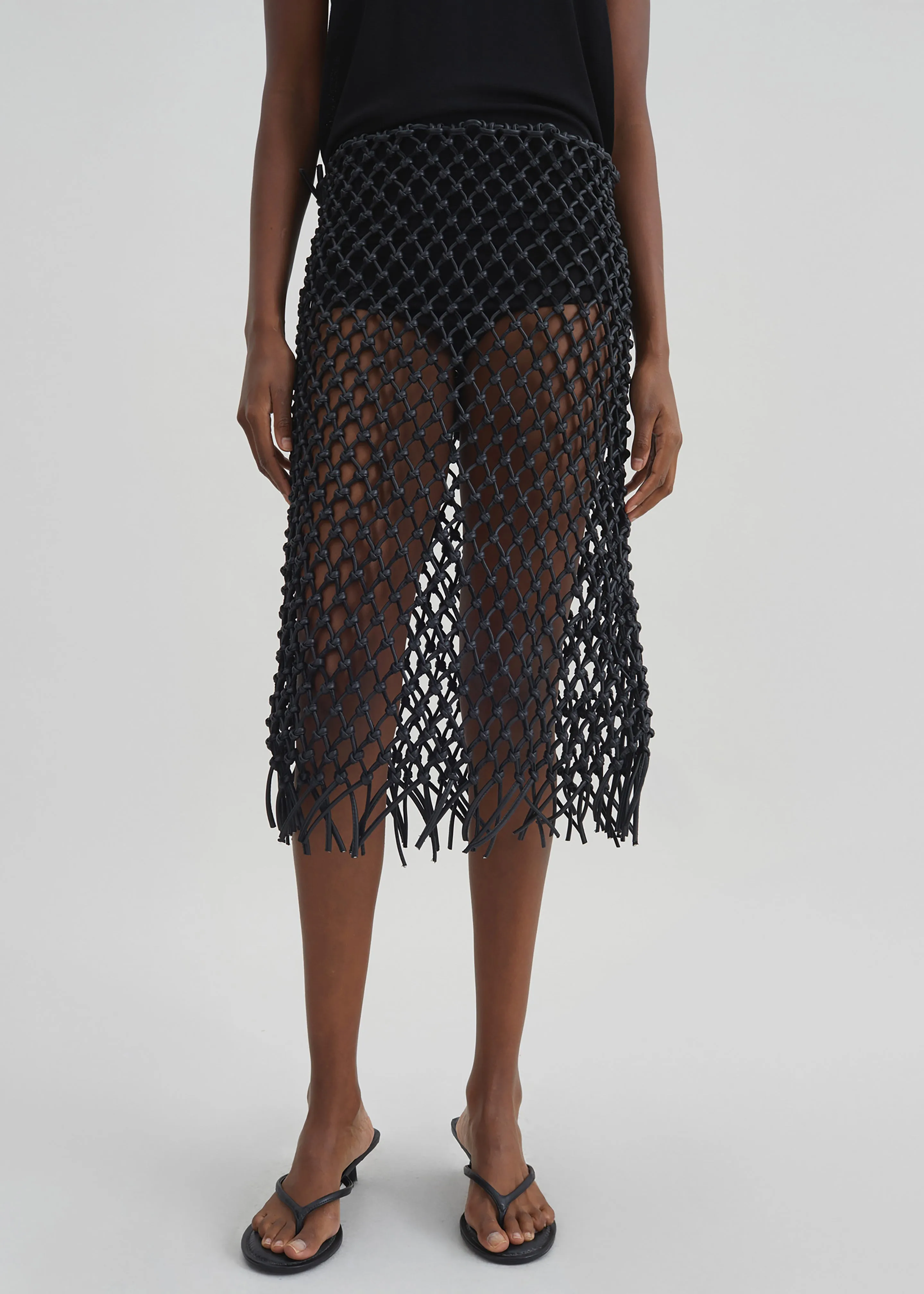 Nelaya Leather Macrame Skirt - Black sold by Frankie Shop product image thumbnail 3