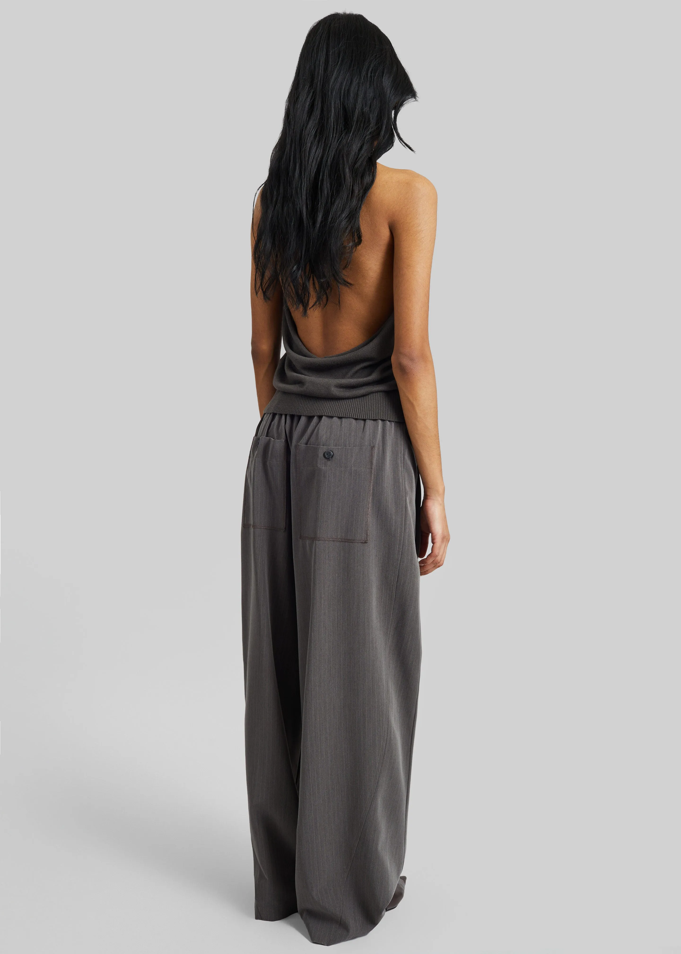 Loire Curved Pants - Charcoal Pinstripe sold by Frankie Shop product image thumbnail 5
