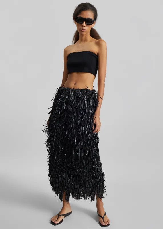 CO Fringe Skirt - Black made by CO