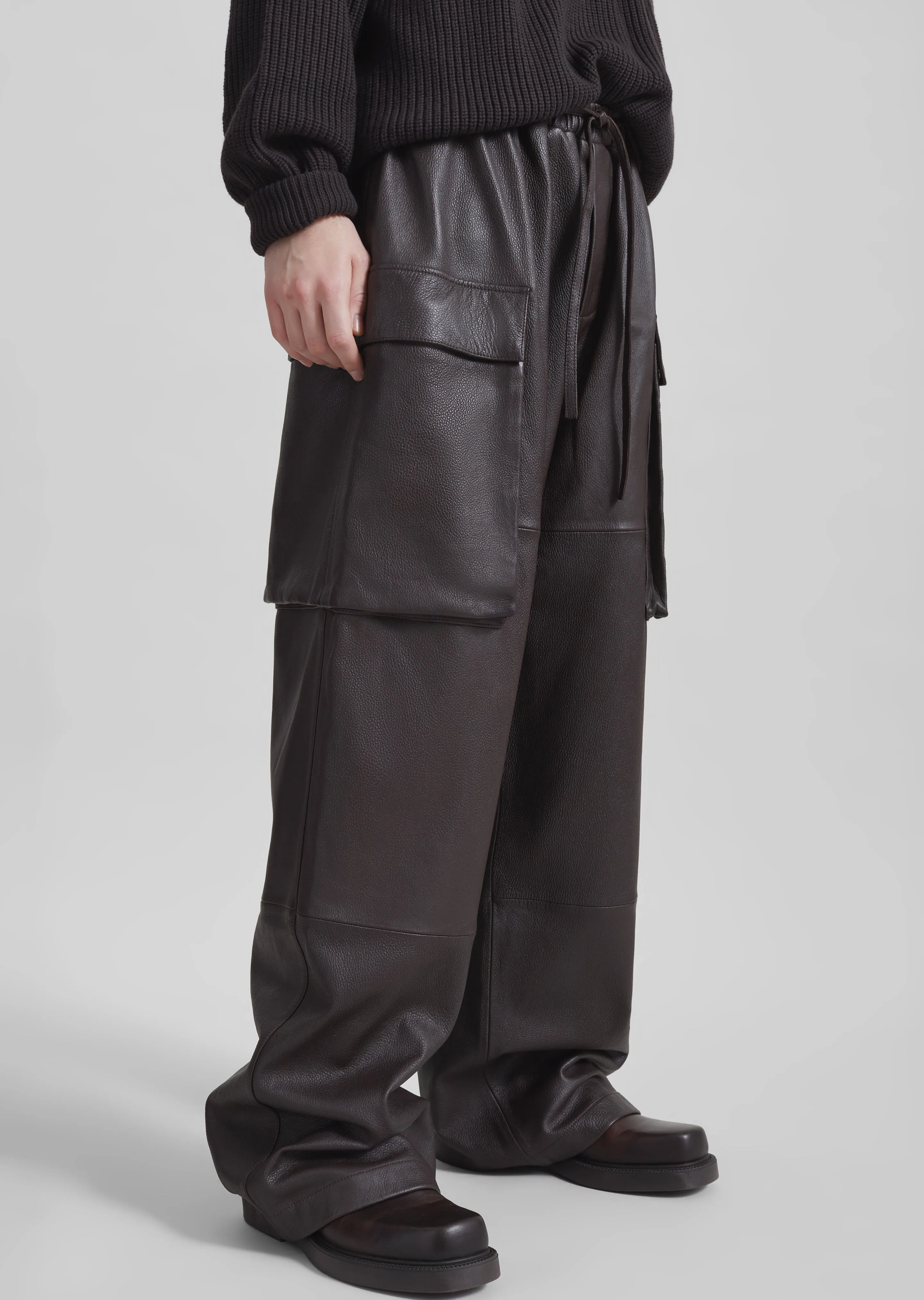 Tom Leather Cargo Pants - Vintage Brown sold by Frankie Shop product image thumbnail 2