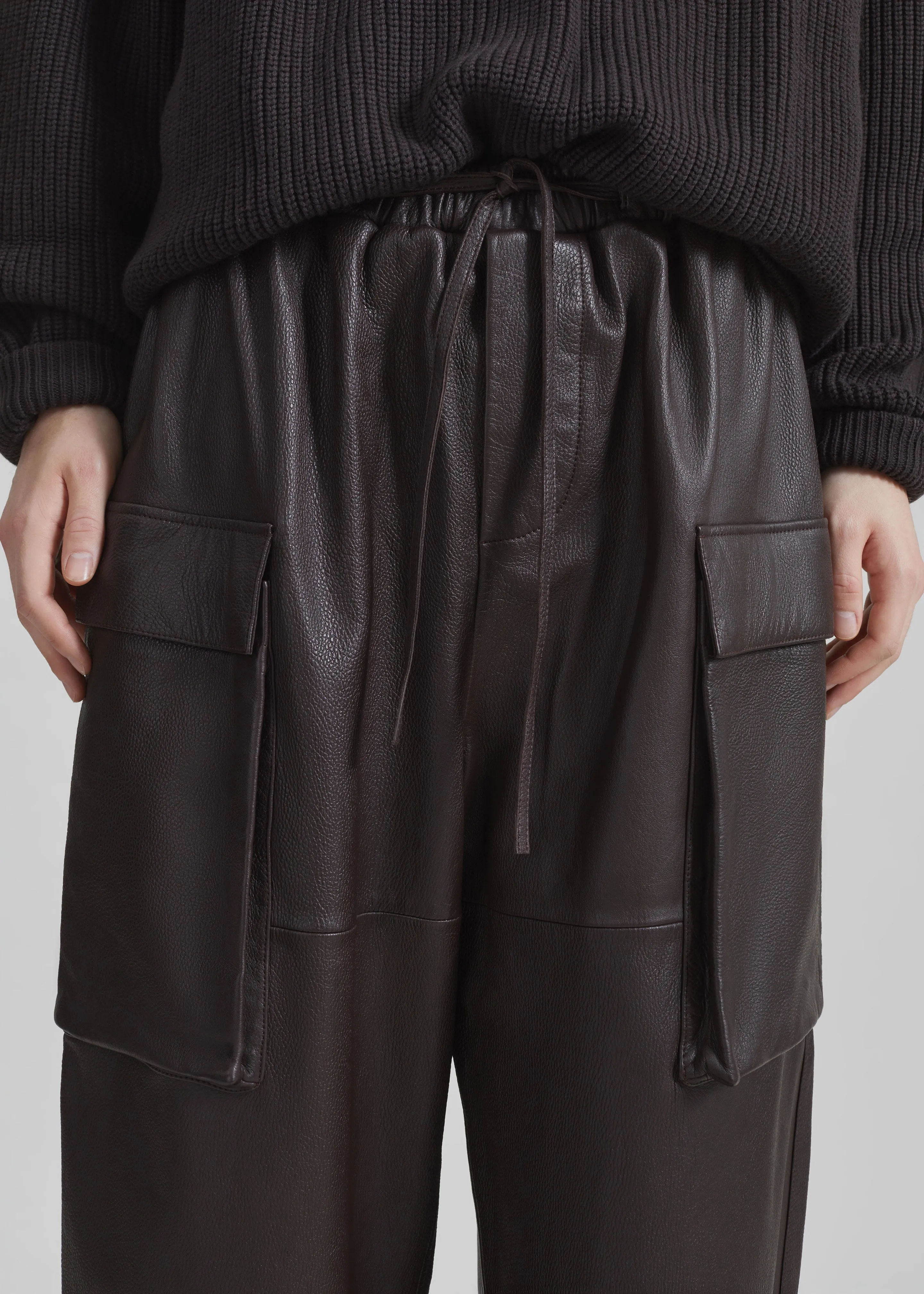 Tom Leather Cargo Pants - Vintage Brown sold by Frankie Shop product image thumbnail 3