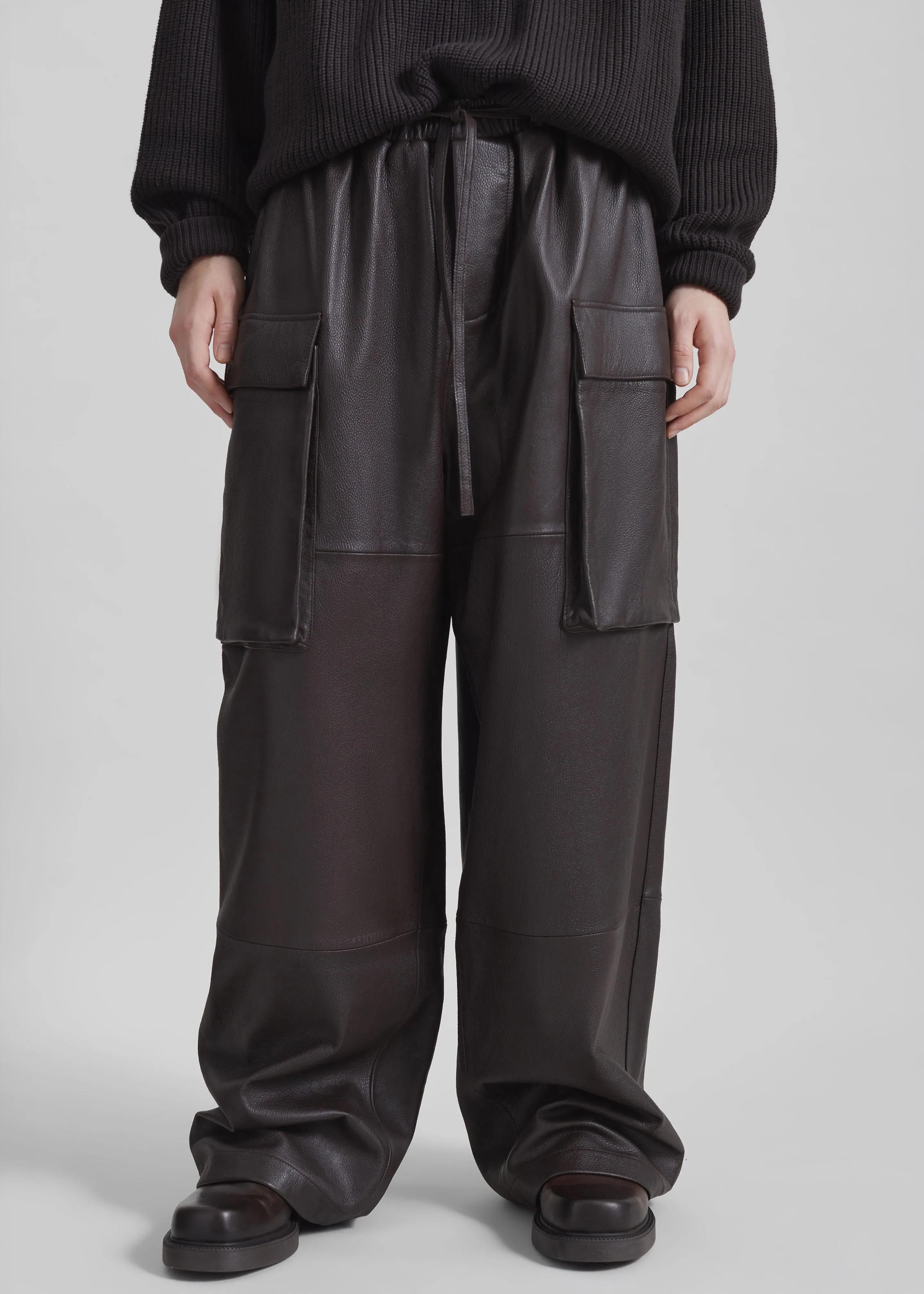 Tom Leather Cargo Pants - Vintage Brown sold by Frankie Shop product image thumbnail 5