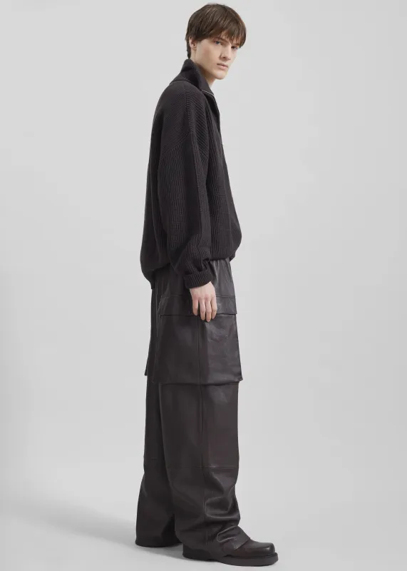 Tom Leather Cargo Pants - Vintage Brown made by Frankie Shop