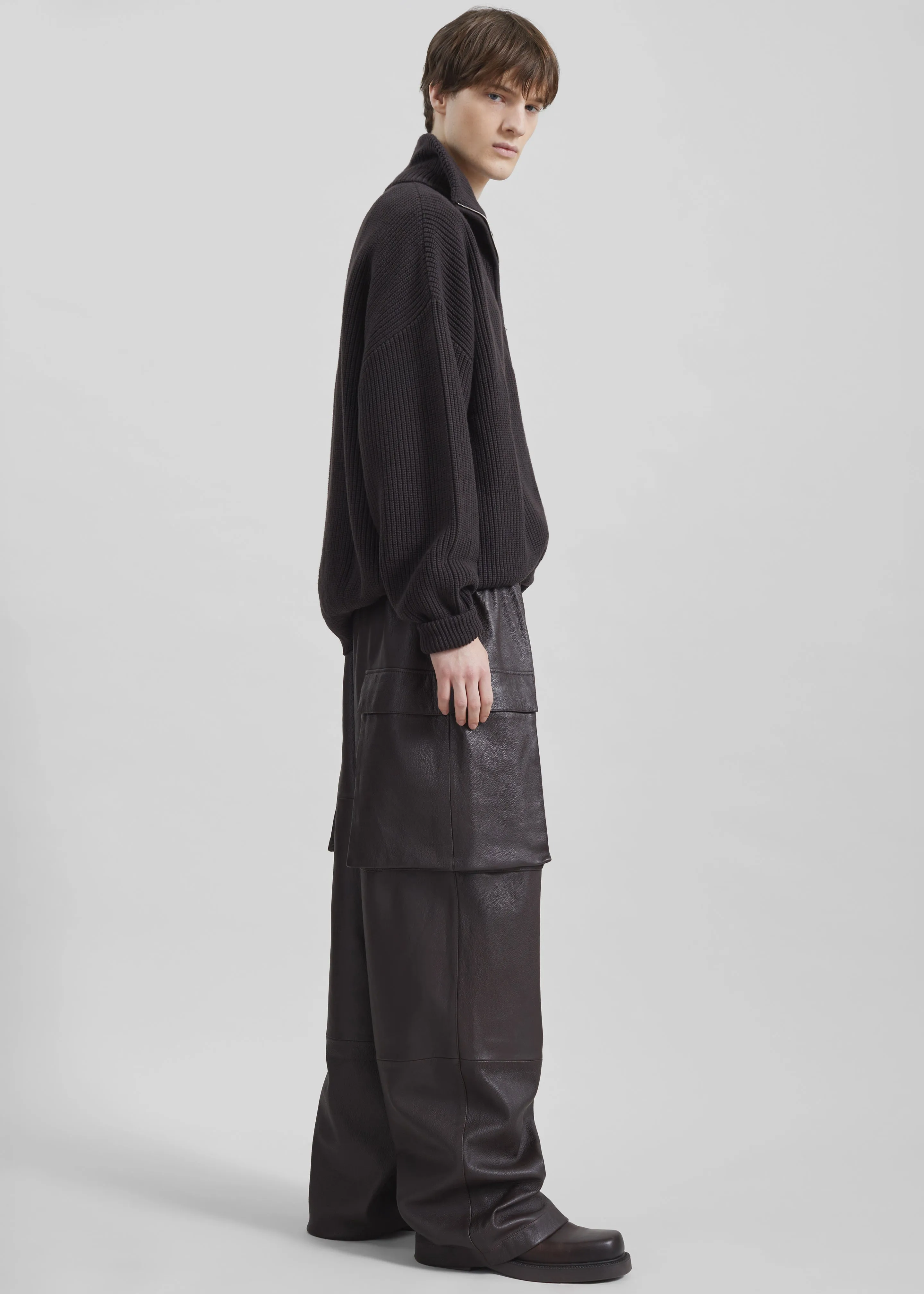 Tom Leather Cargo Pants - Vintage Brown sold by Frankie Shop