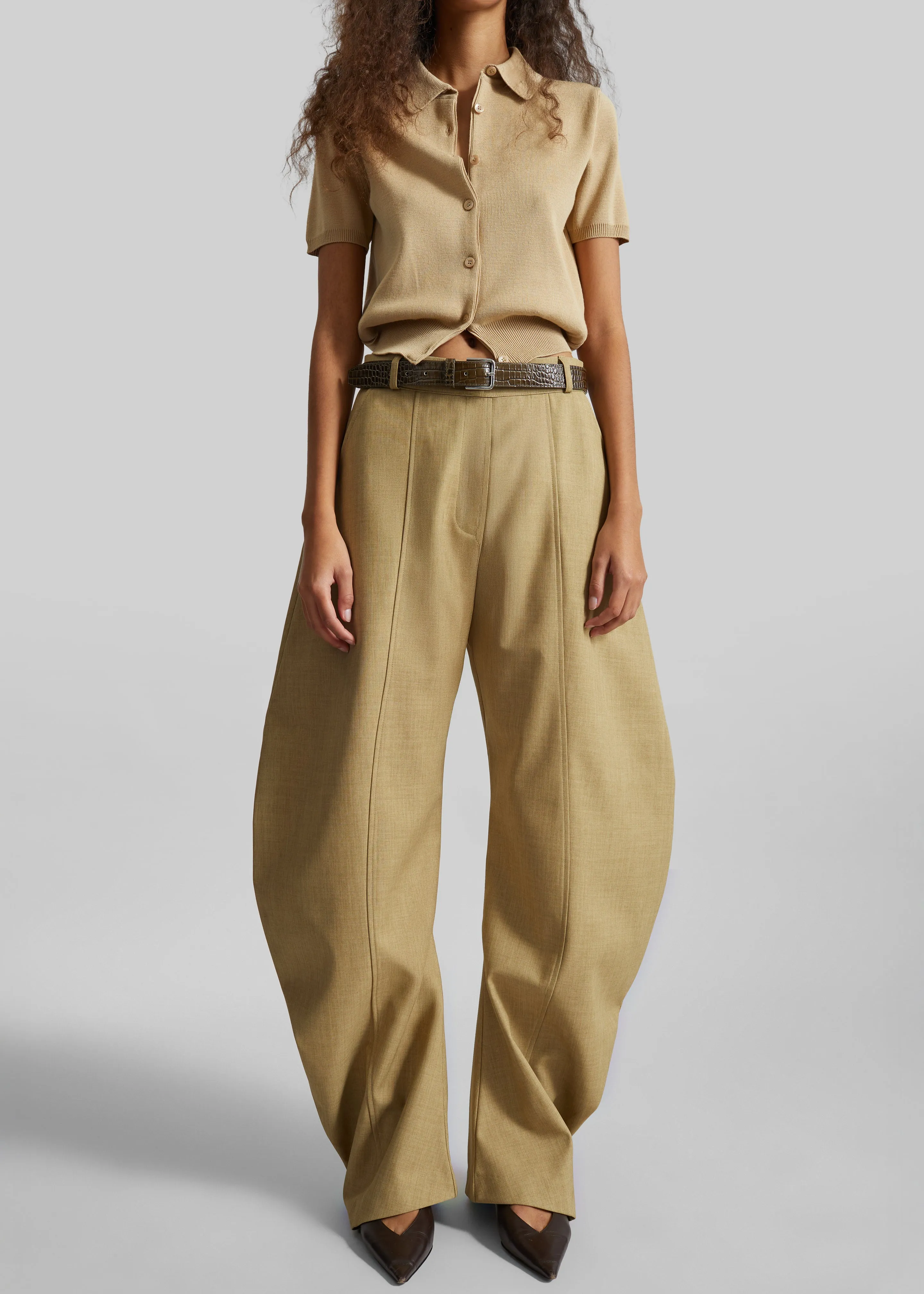 Keasden Barrel Leg Trousers - Camel sold by Frankie Shop product image thumbnail 2