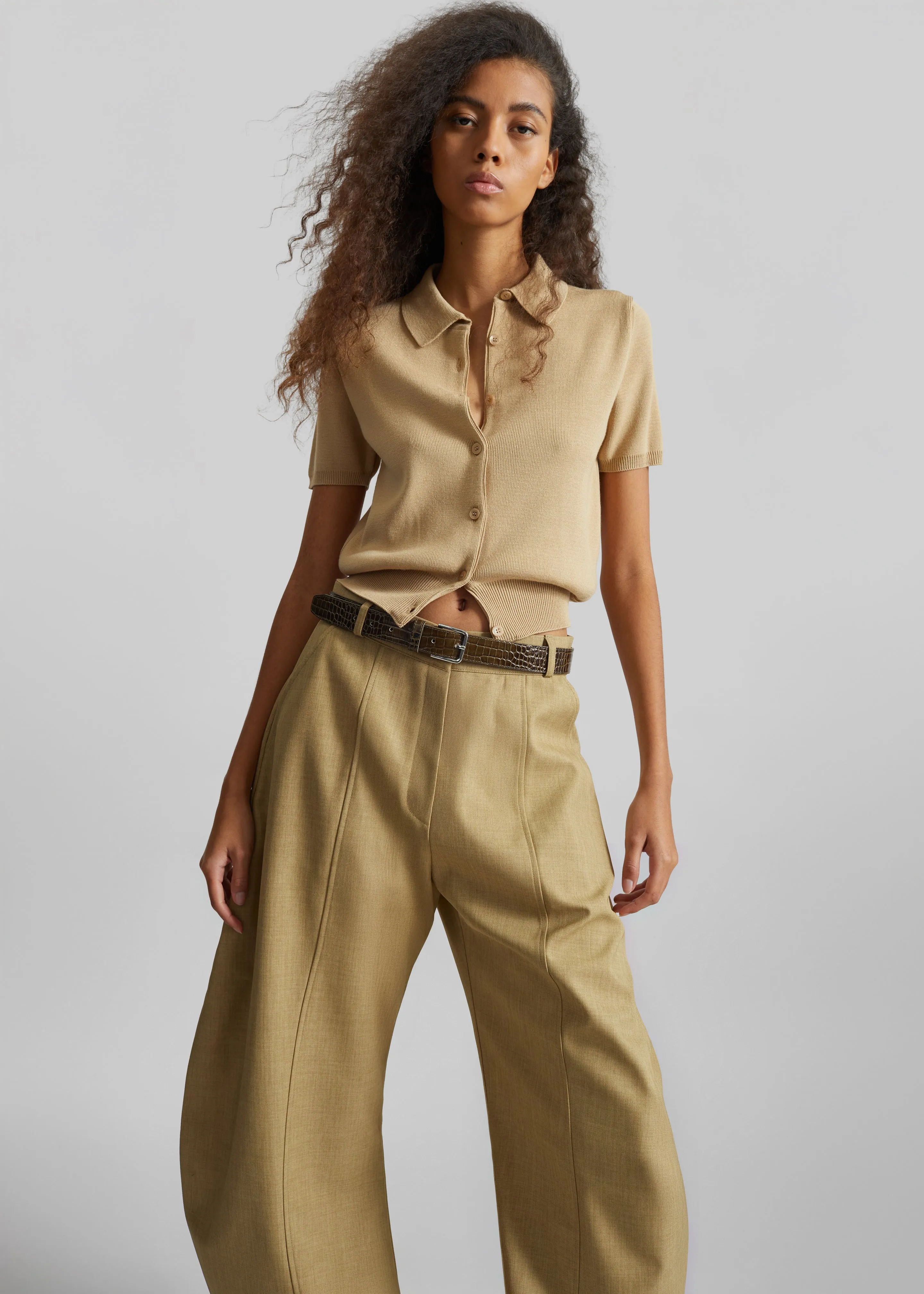Keasden Barrel Leg Trousers - Camel sold by Frankie Shop product image thumbnail 5