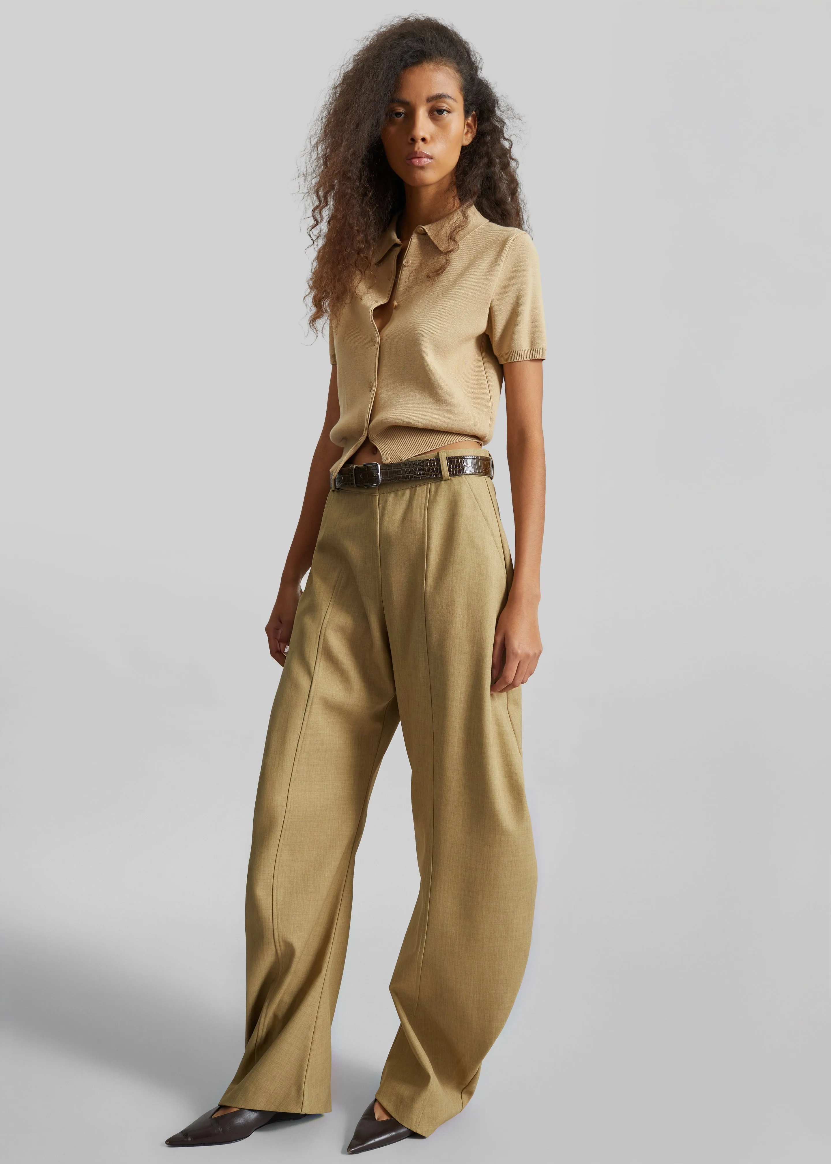Keasden Barrel Leg Trousers - Camel sold by Frankie Shop product image thumbnail 4