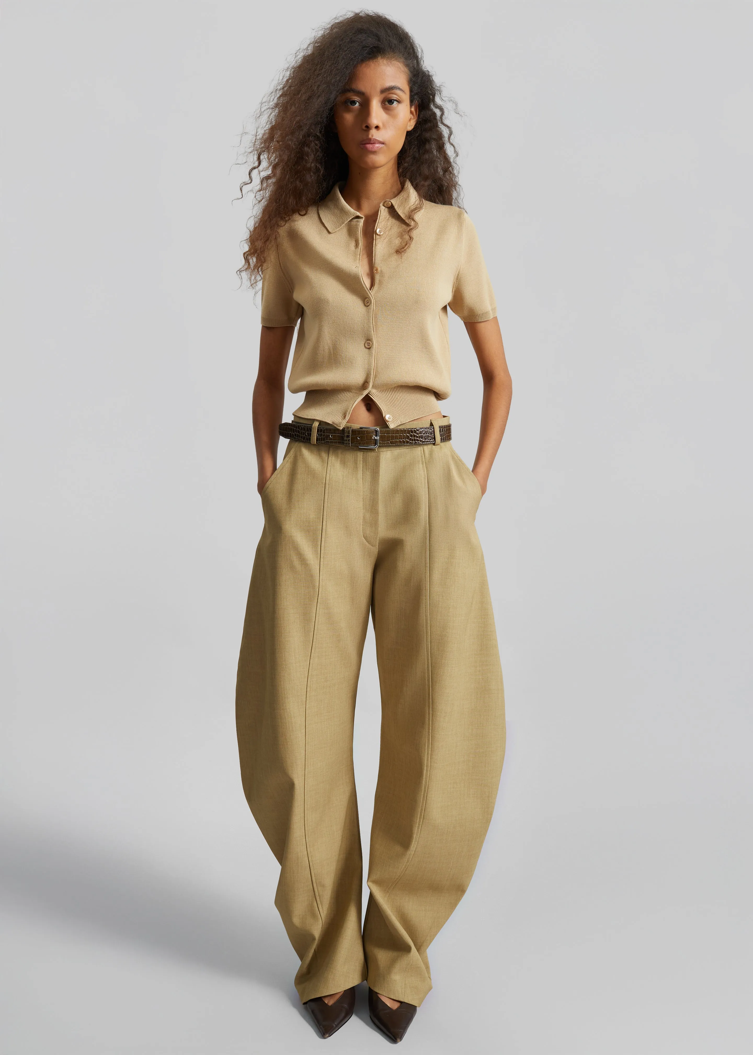 Keasden Barrel Leg Trousers - Camel sold by Frankie Shop