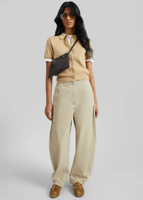Noyon Barrel Leg Pants - Beige made by Frankie Shop