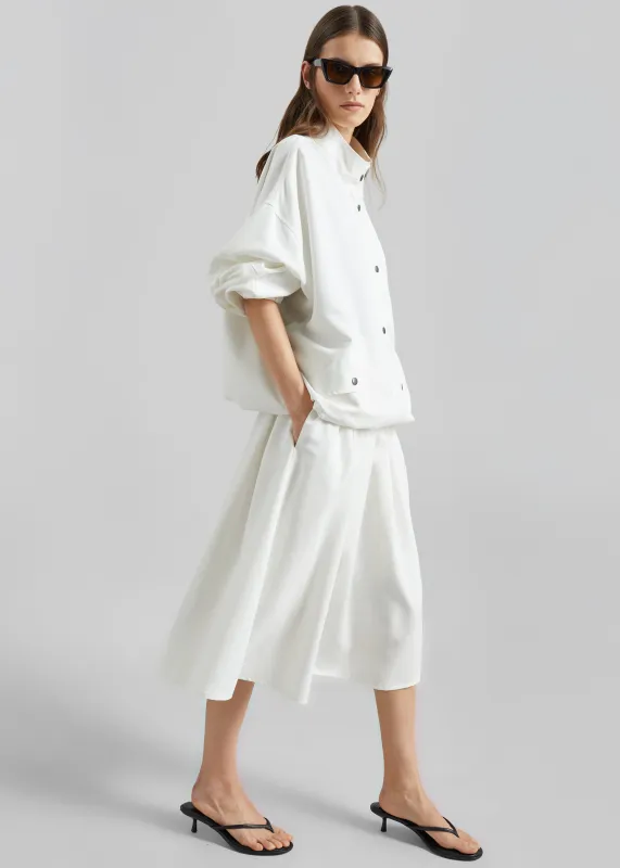 Bellona Flared Midi Skirt - White made by Frankie Shop