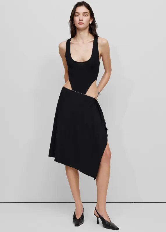 Bevza Black Square Skirt - Black made by Bevza