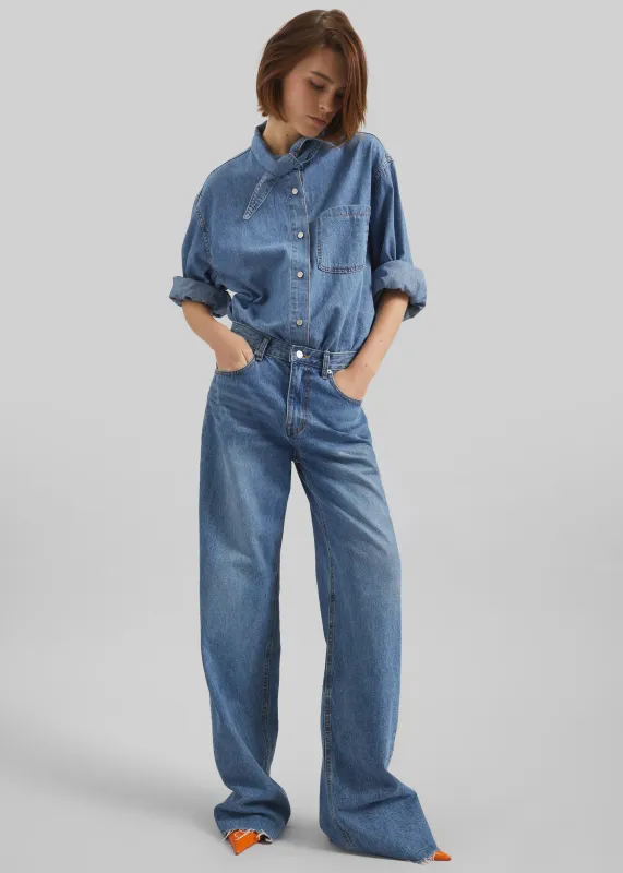 Varzy Denim Shirt - Medium Wash made by Frankie Shop