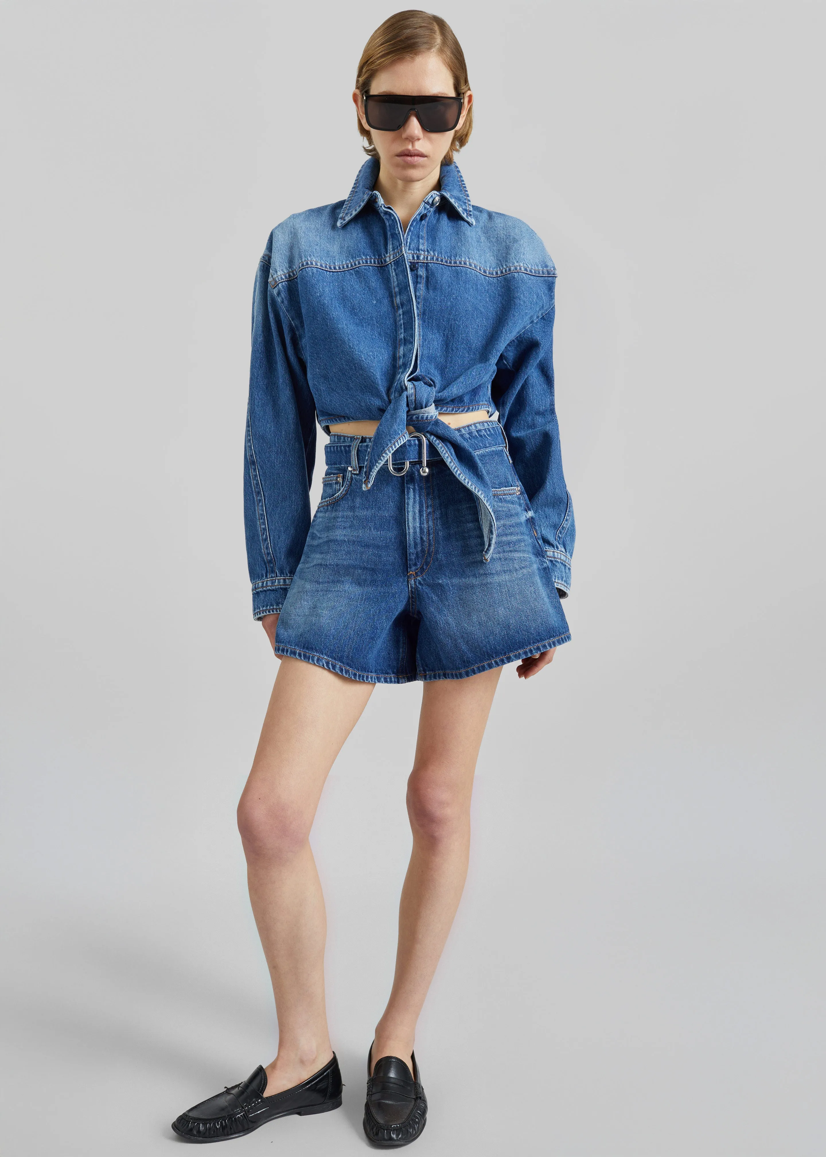Sportmax Pevera Denim Shirt - Midnight Blue sold by Frankie Shop product image thumbnail 2