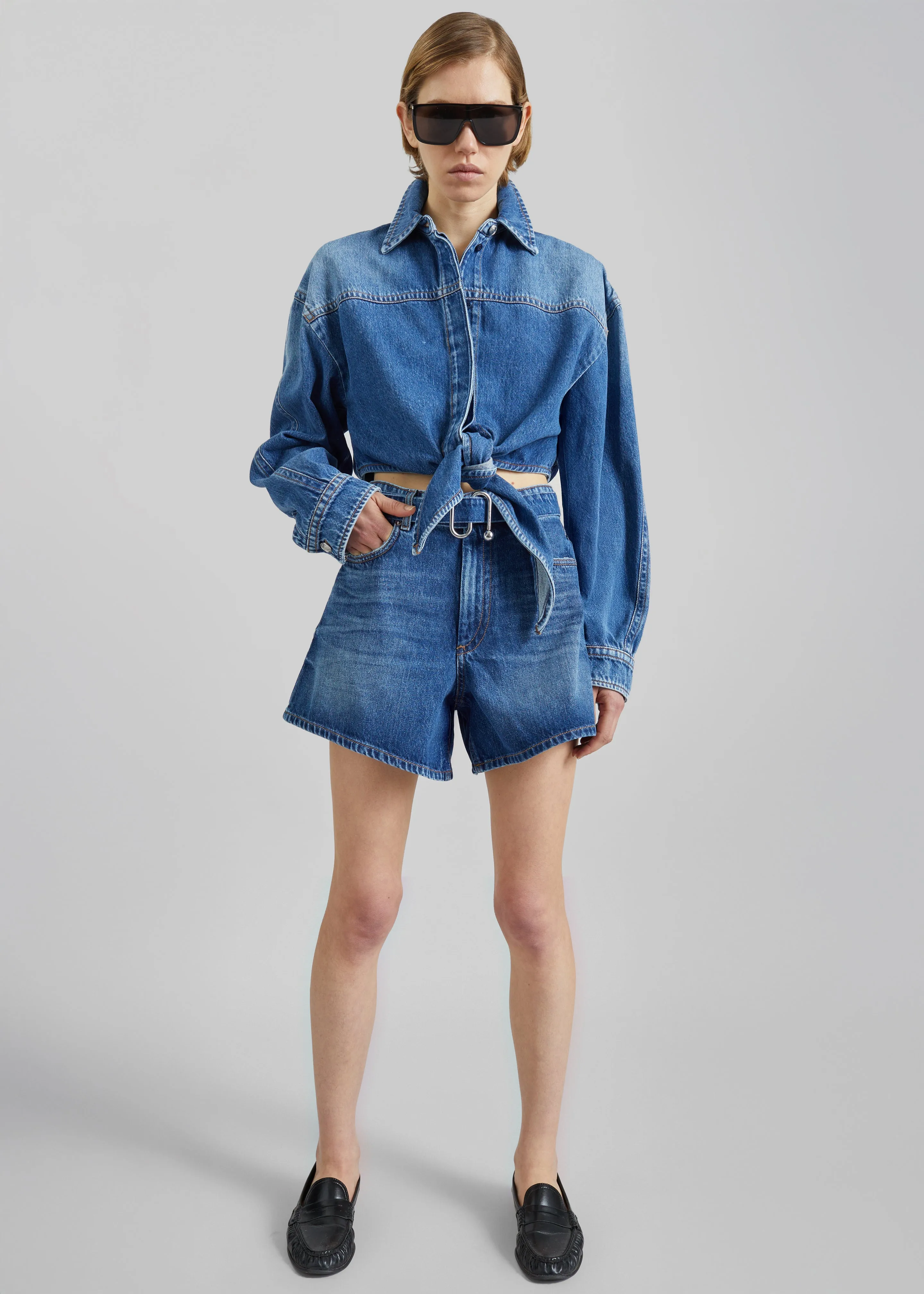 Sportmax Fiesta Denim Shorts - Midnight Blue sold by Frankie Shop product image thumbnail 5