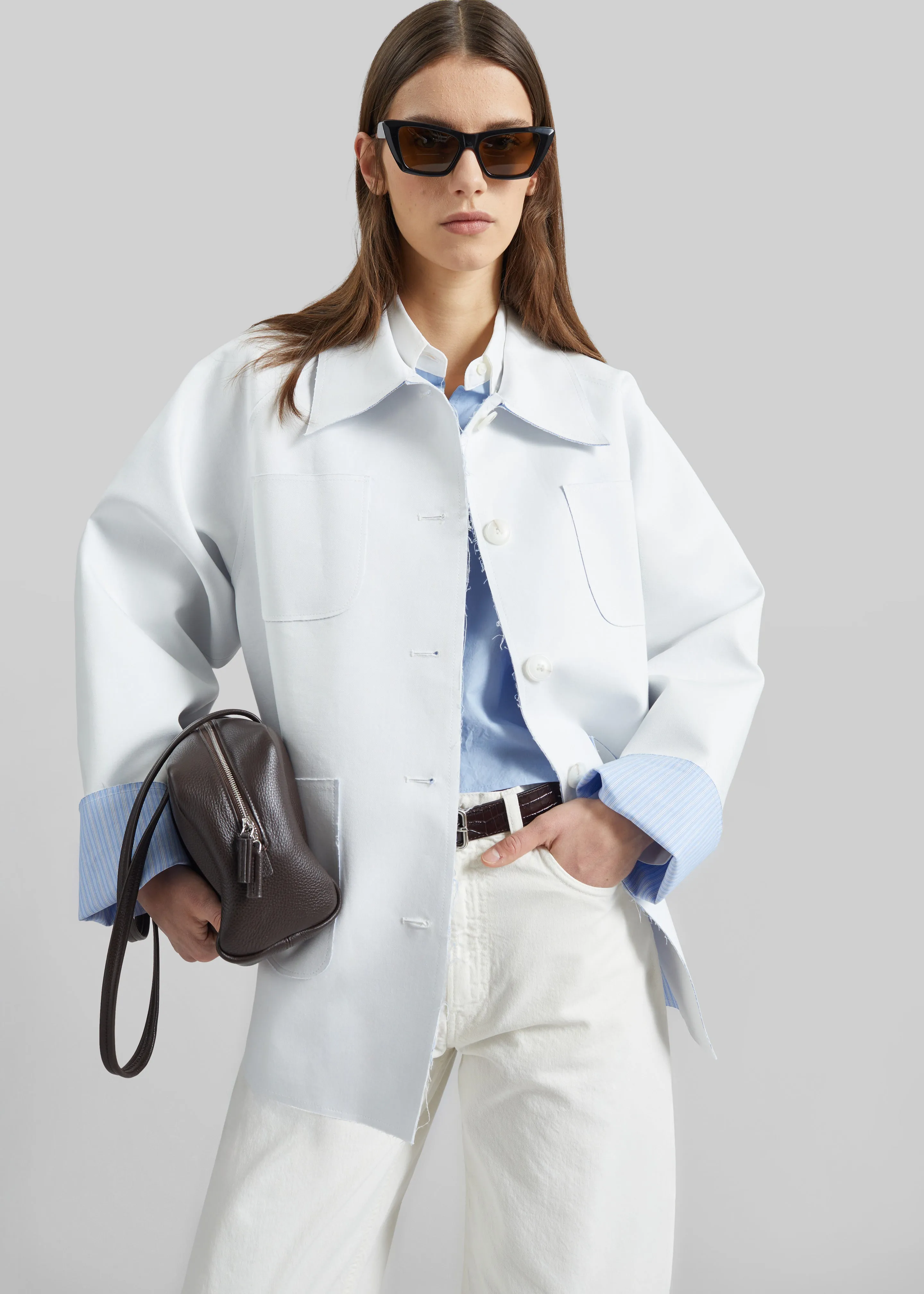 Rimont Shirt Jacket - White sold by Frankie Shop
