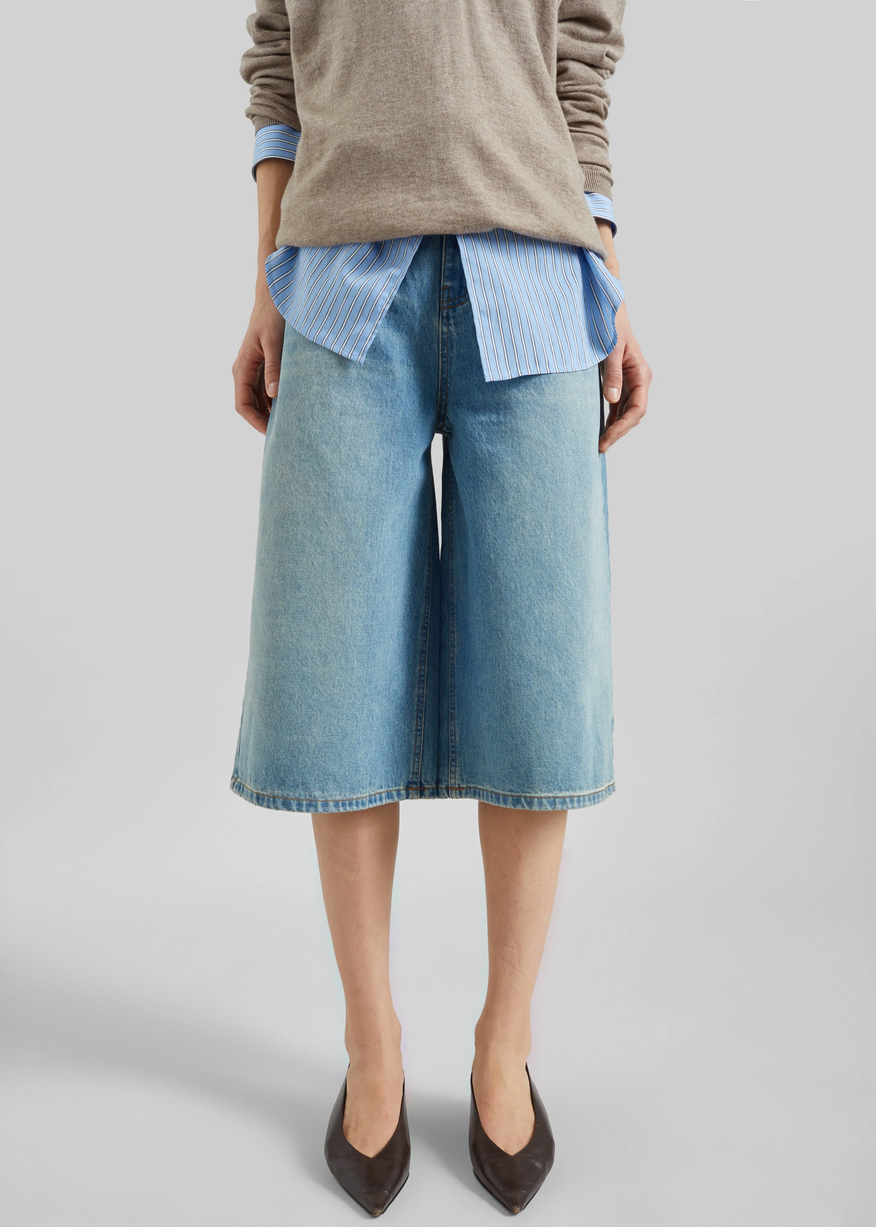 Brunoy Denim Culottes - Light Wash sold by Frankie Shop product image thumbnail 4