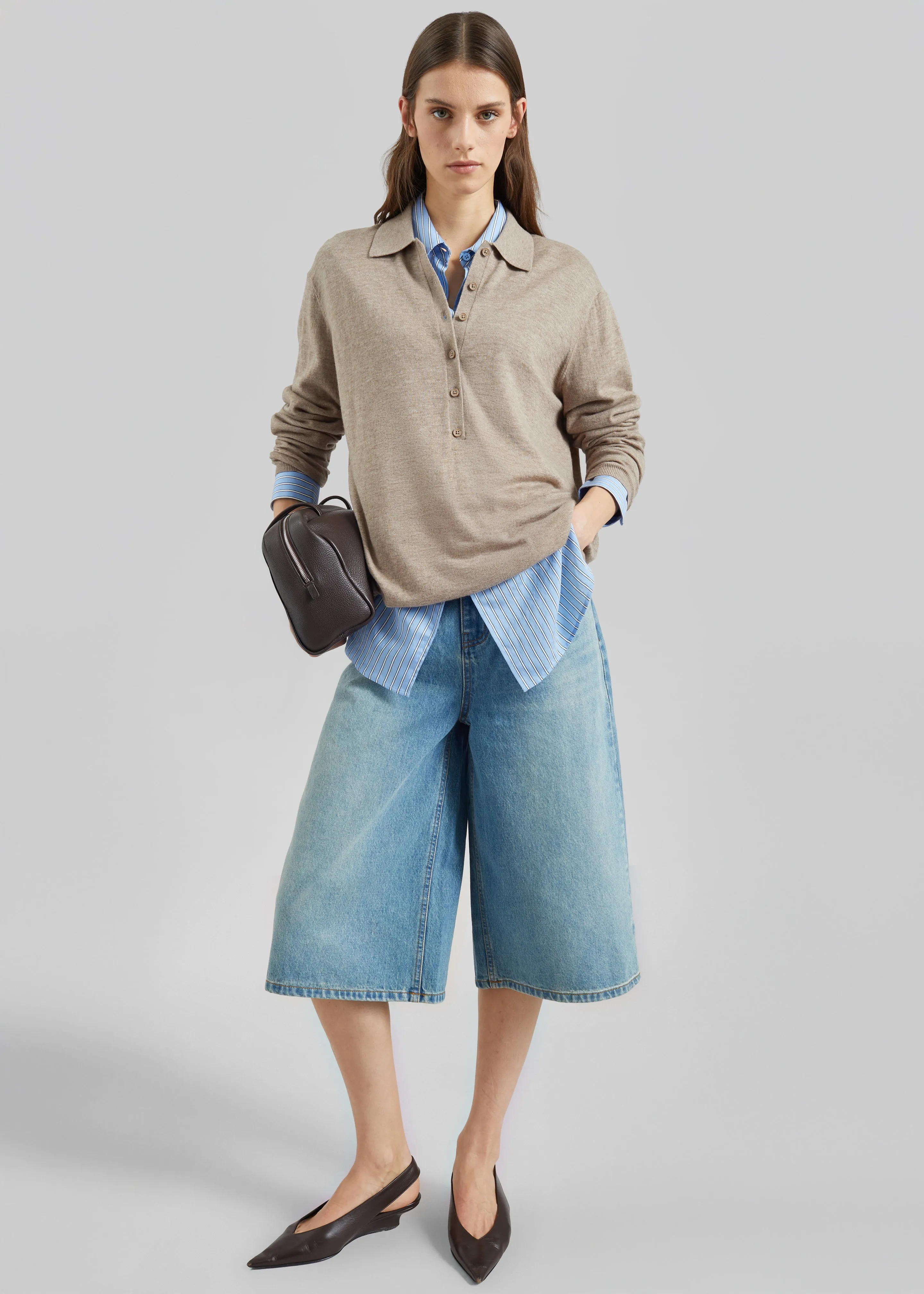 Brunoy Denim Culottes - Light Wash sold by Frankie Shop