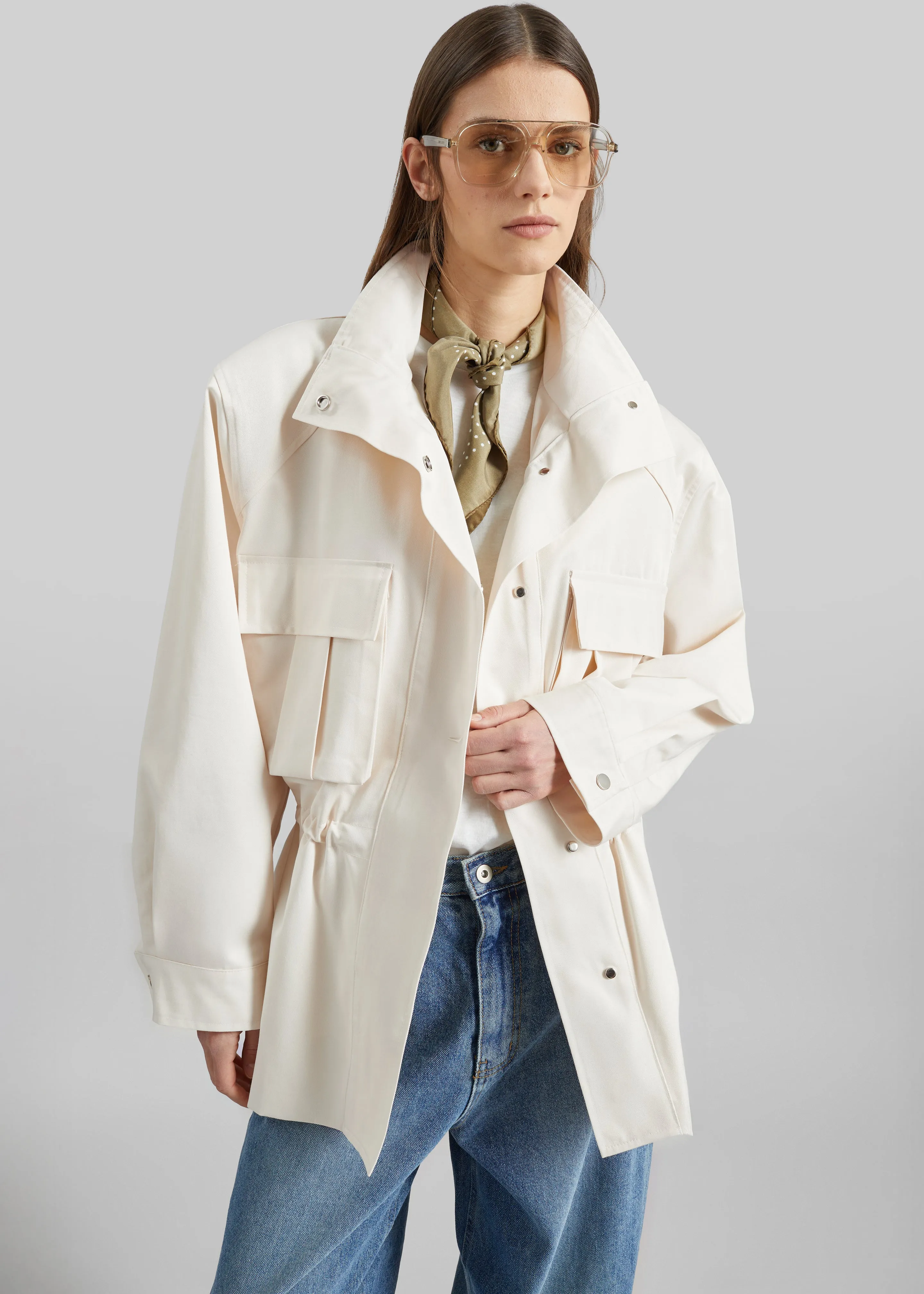 Bailly Padded Utility Jacket - Cream sold by Frankie Shop