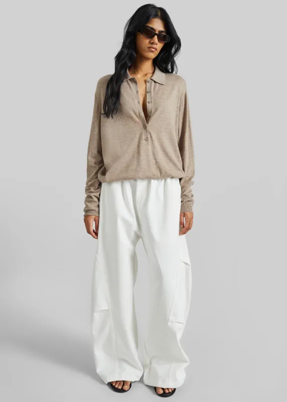 Tulsa Curved Pants - White made by Frankie Shop